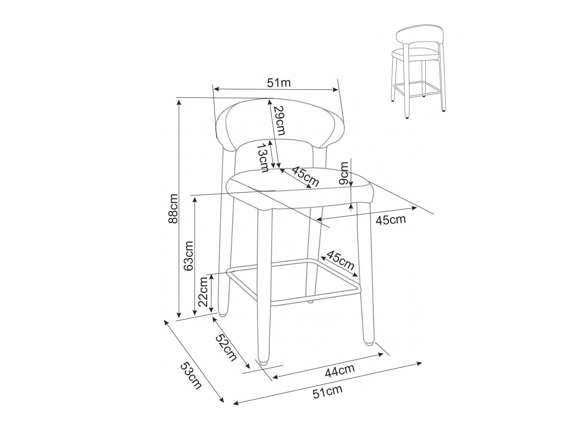Silla de barra Detroit 1029
