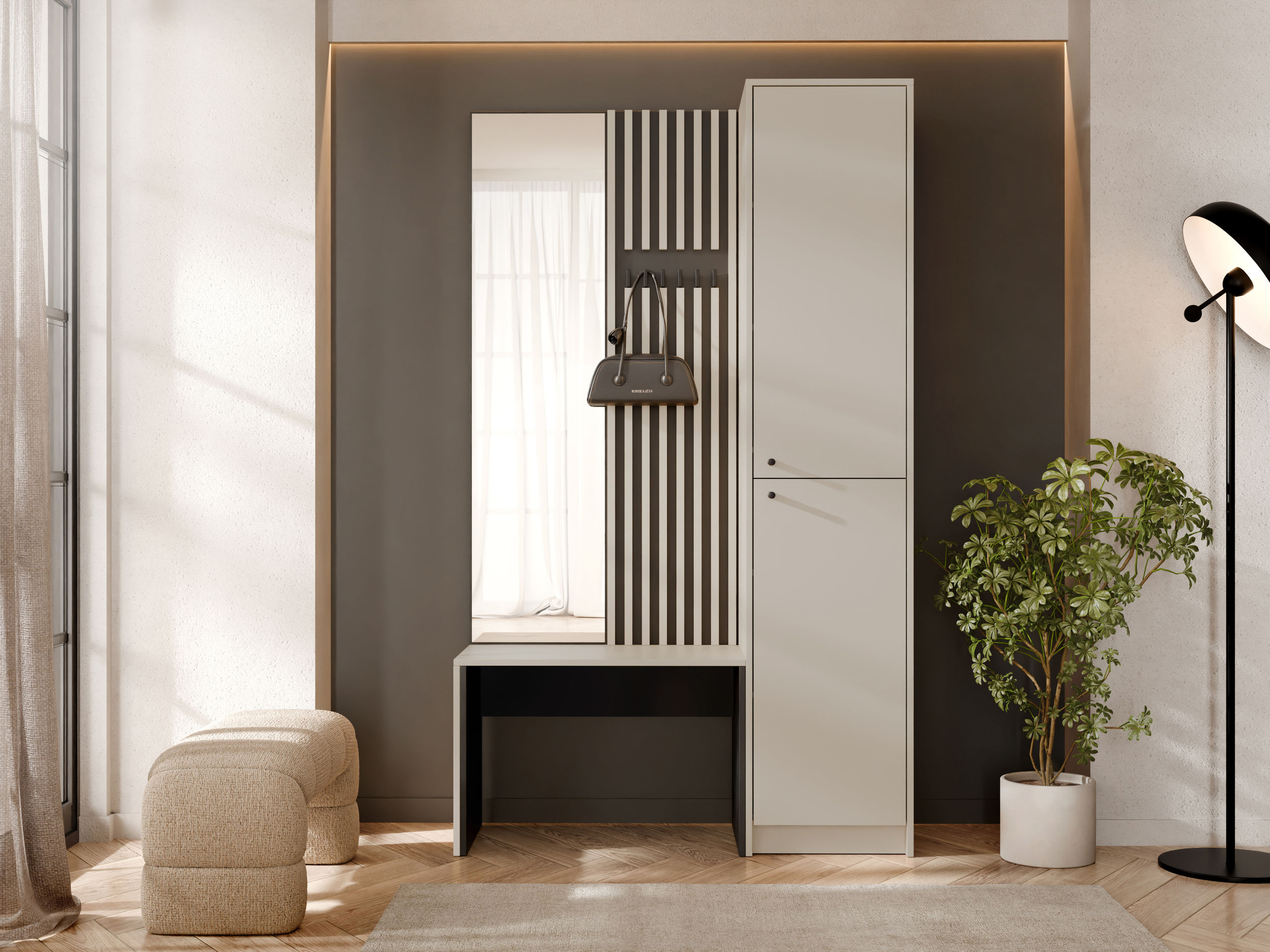 Conjunto para recibidor Comfivo Nomas (Beige + Negro)