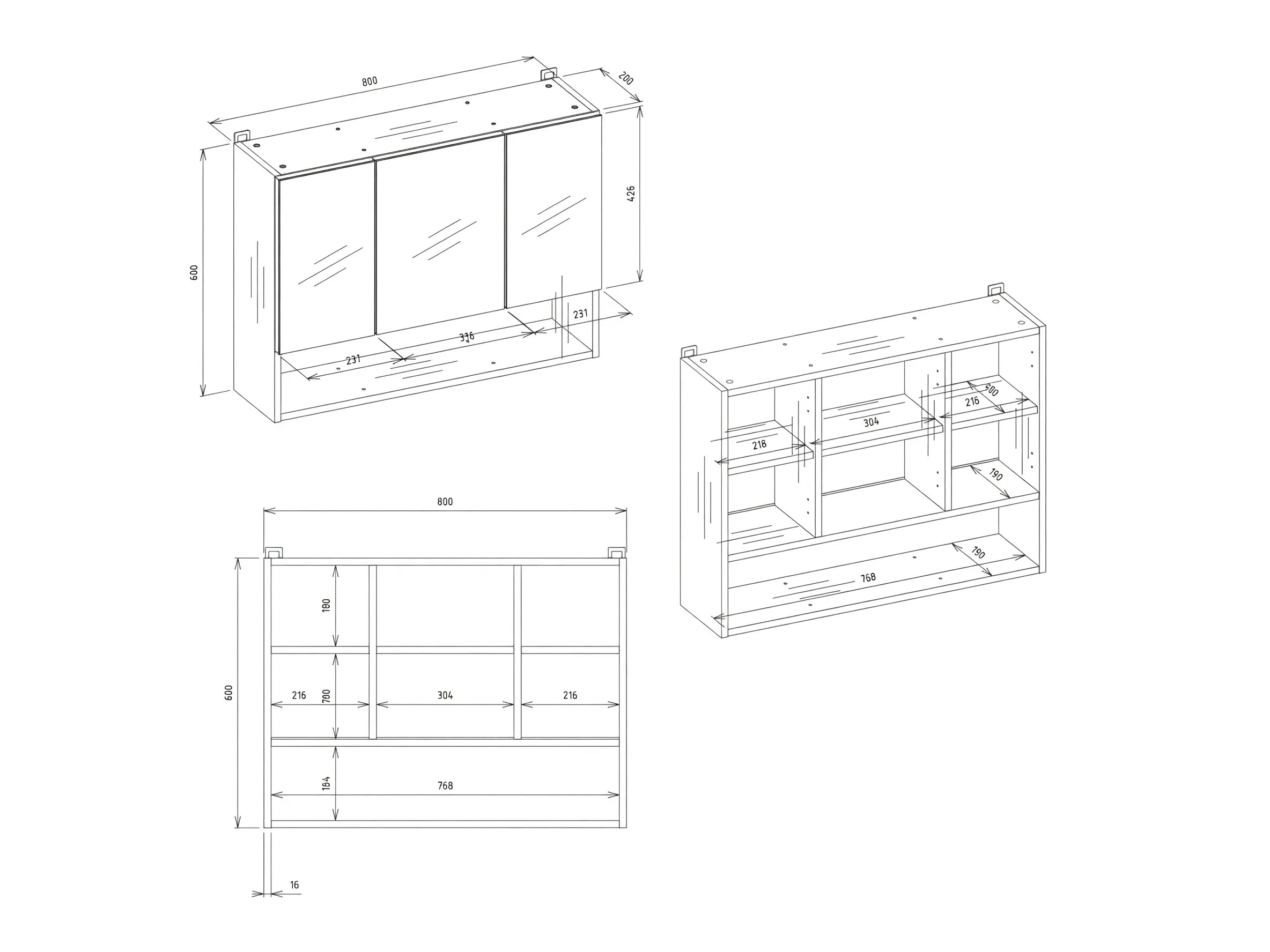 Mueble para baño con espejo Balelbo 113 (Roble Artisan)