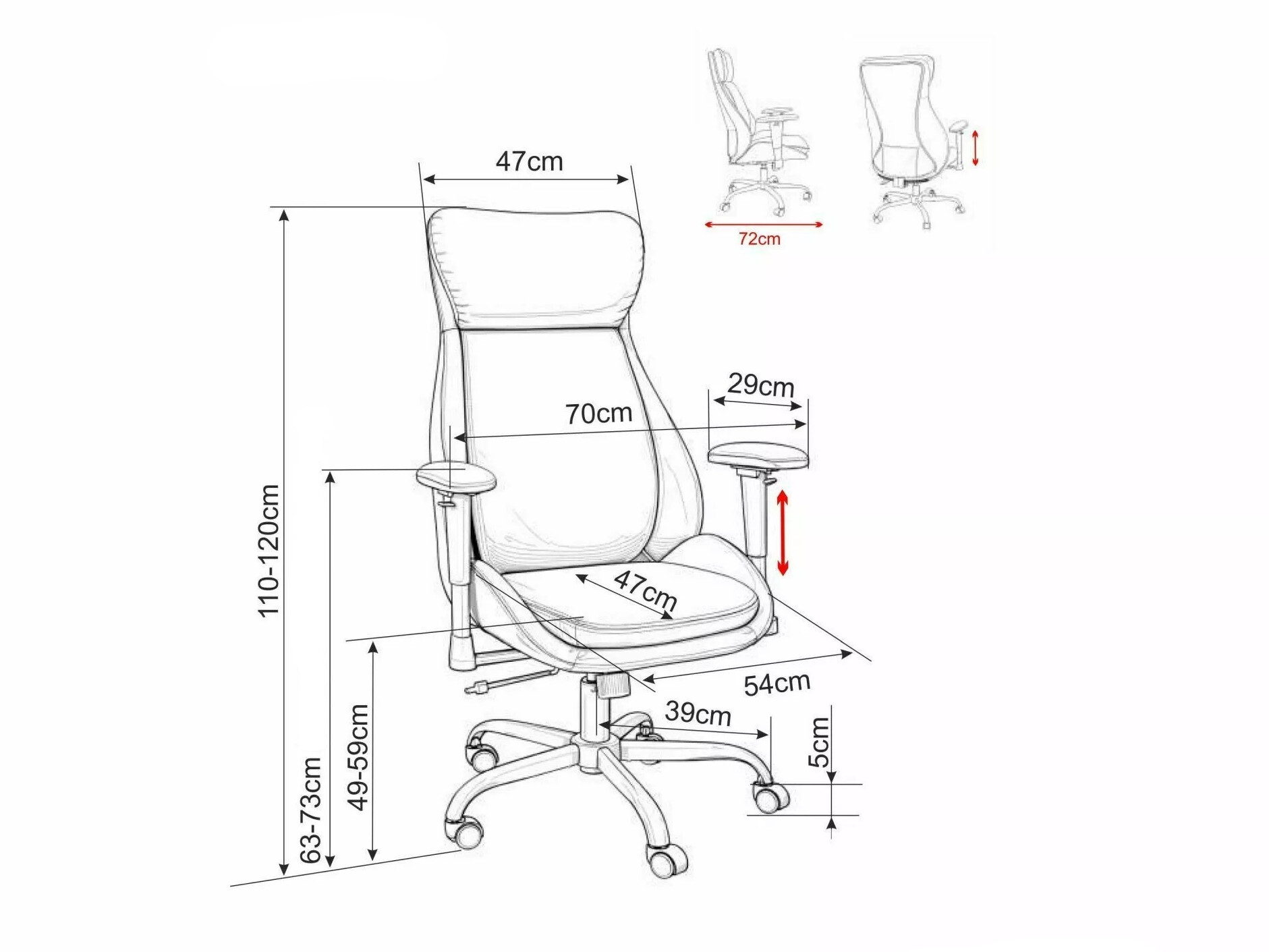 Silla de oficina Detroit 1034 (Negro)
