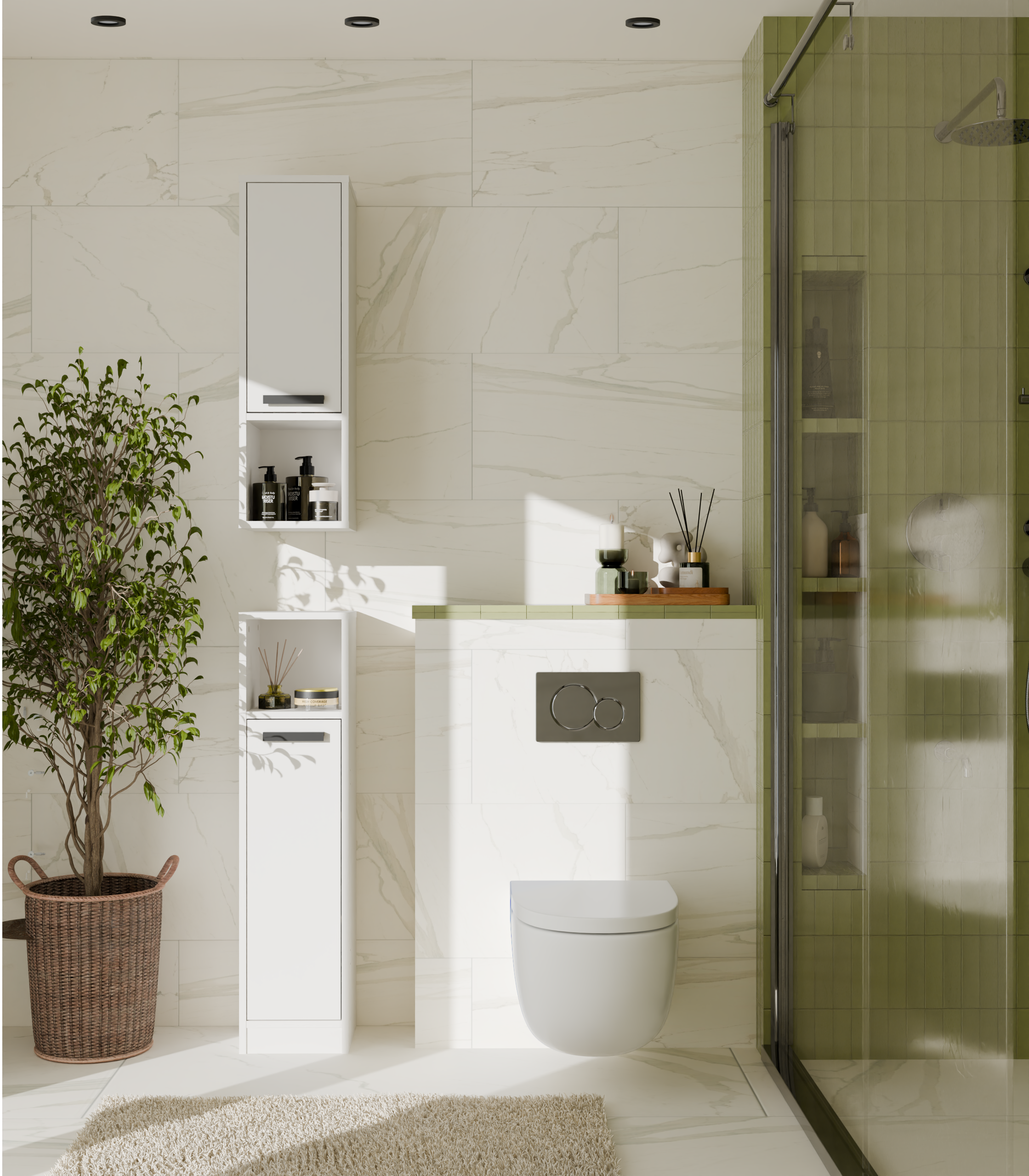 Armario colgante para baño Mandeville 382 (Blanco)