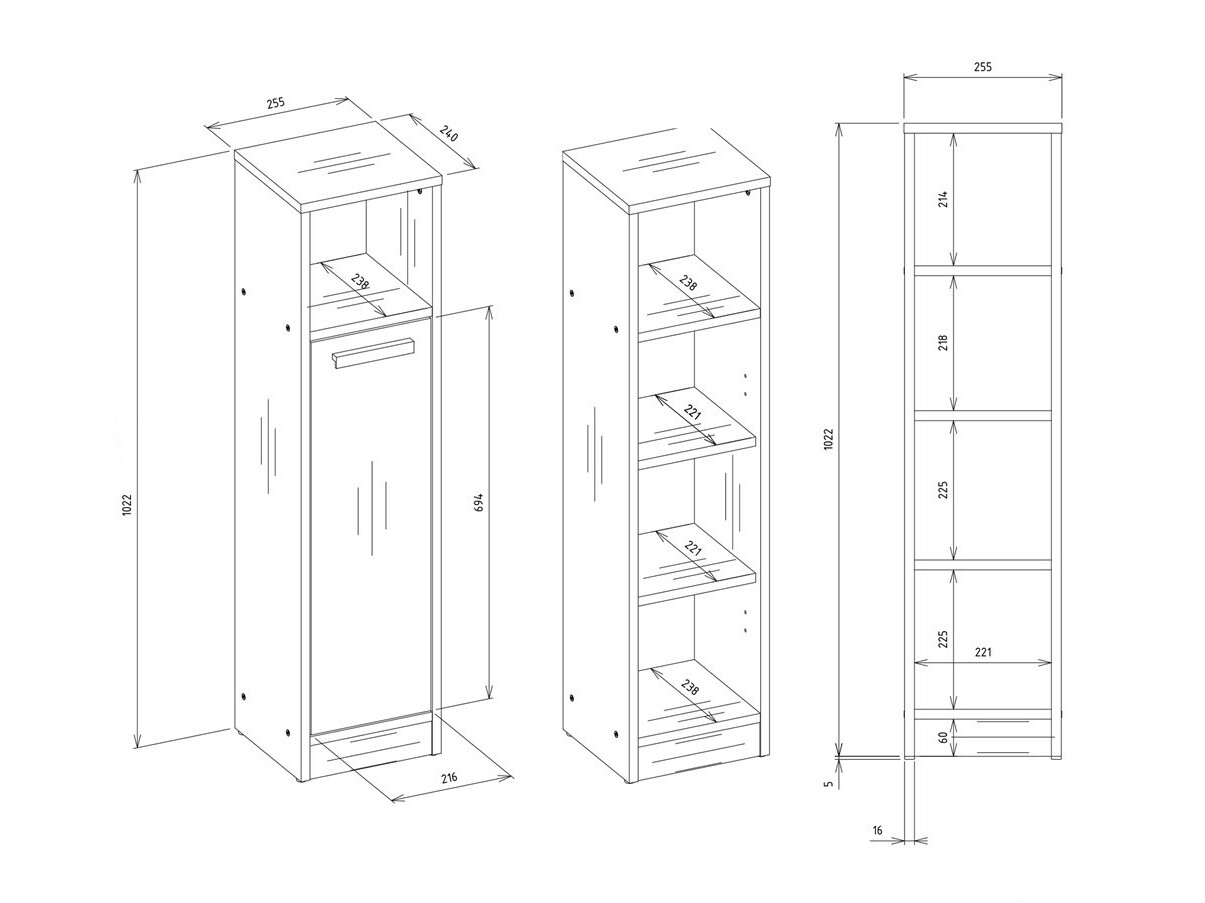 Estantería para baño Mandeville 381 (Blanco)