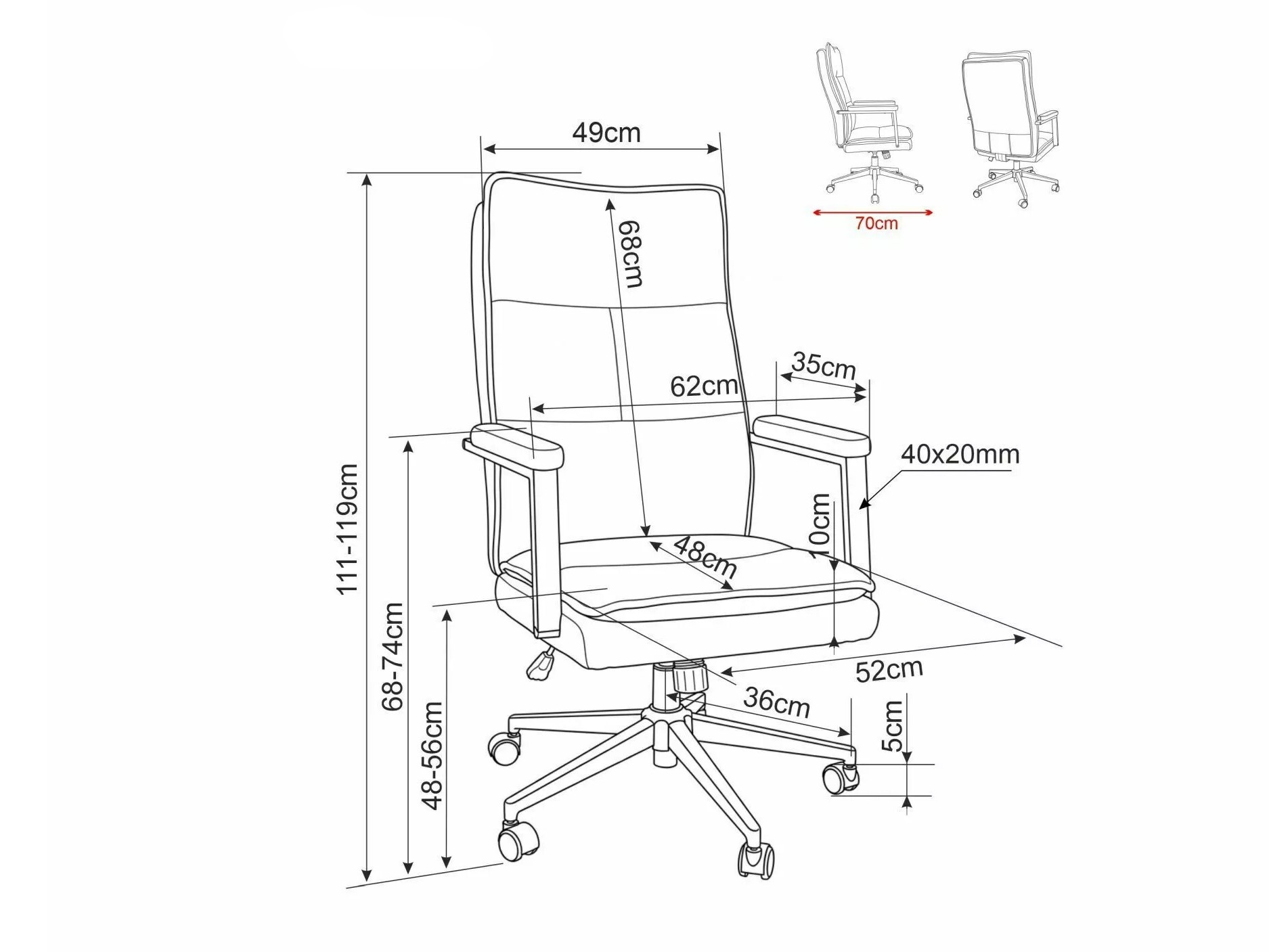 Silla de oficina Detroit 1035 (Noelle 09)