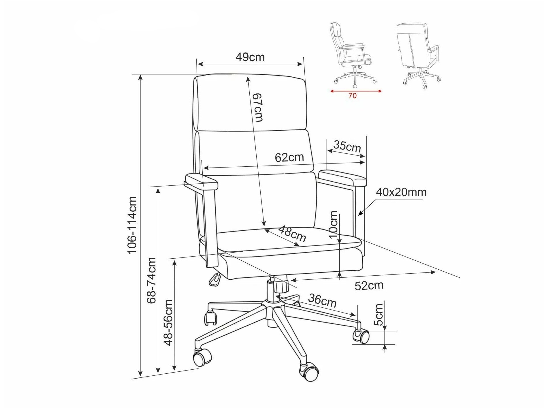 Silla de oficina Detroit 1036 (Noelle 09)