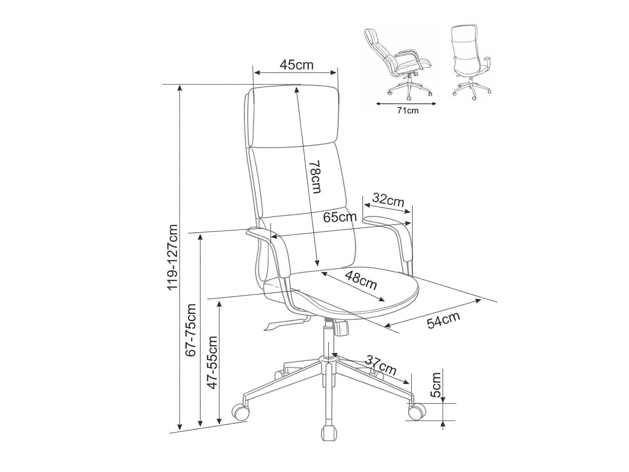 Silla de oficina Detroit 950 (Beige)
