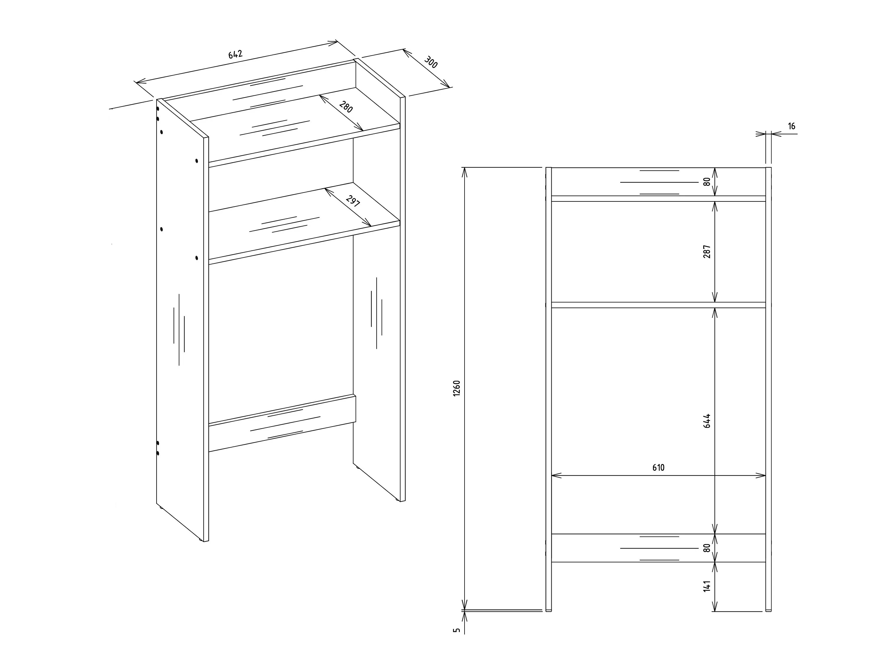 Estantería para baño Servou 114 (Blanco)