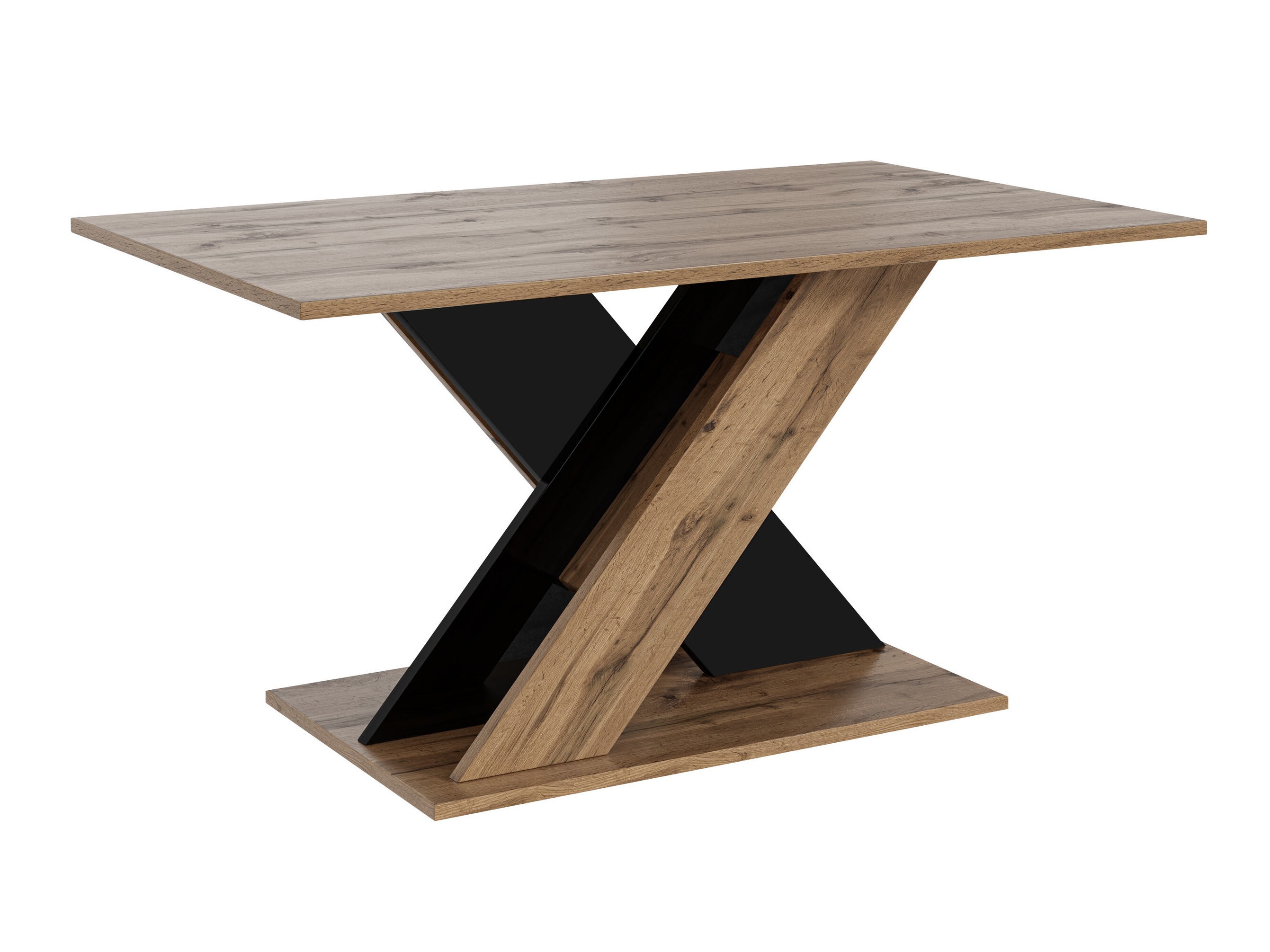 Mesa de centro Goodyear 140 (Roble wotan + Negro brillante)