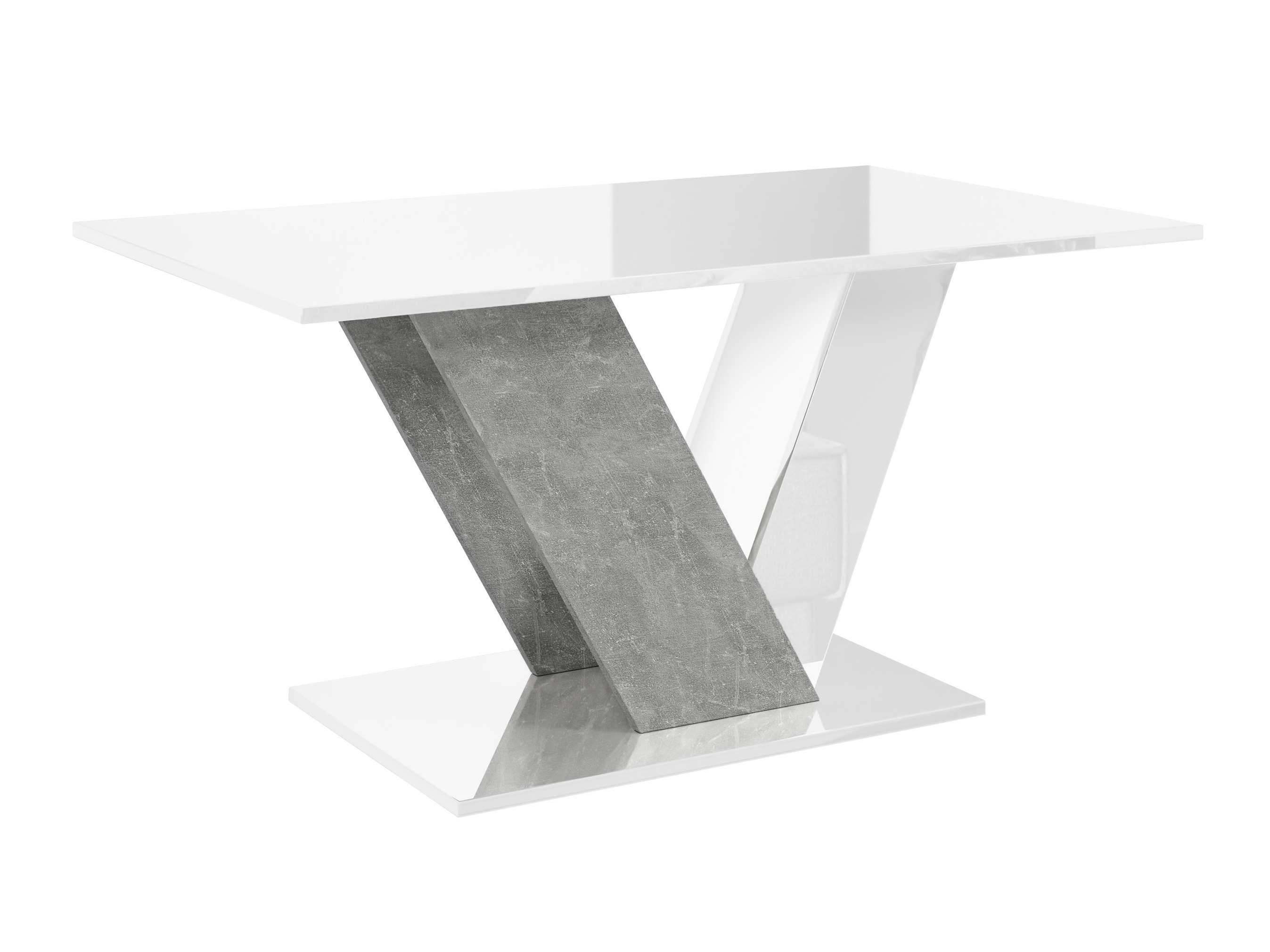 Mesa de centro Goodyear 142 (Blanco brillante + Hormigón)
