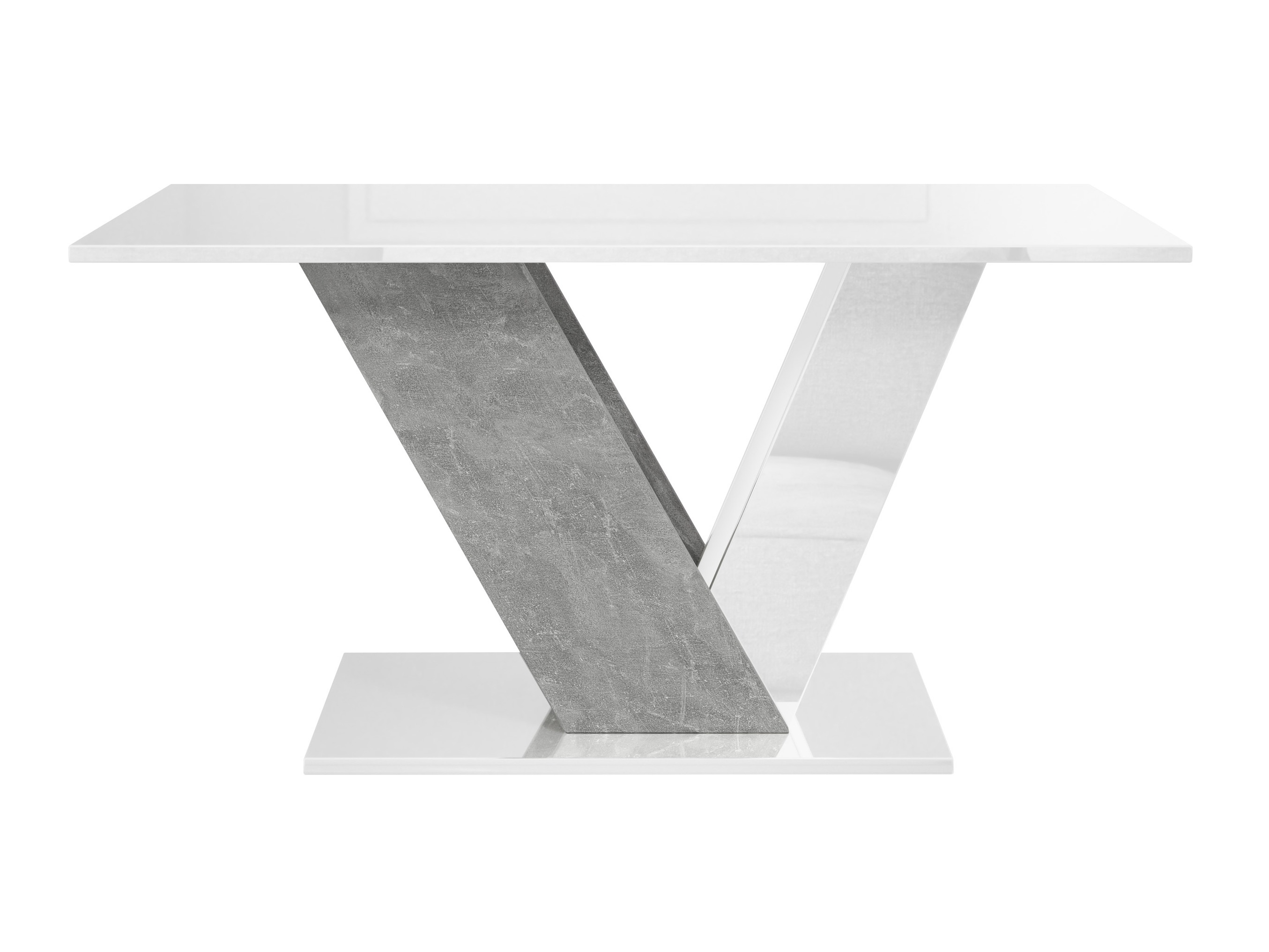 Mesa de centro Goodyear 142 (Blanco brillante + Hormigón)