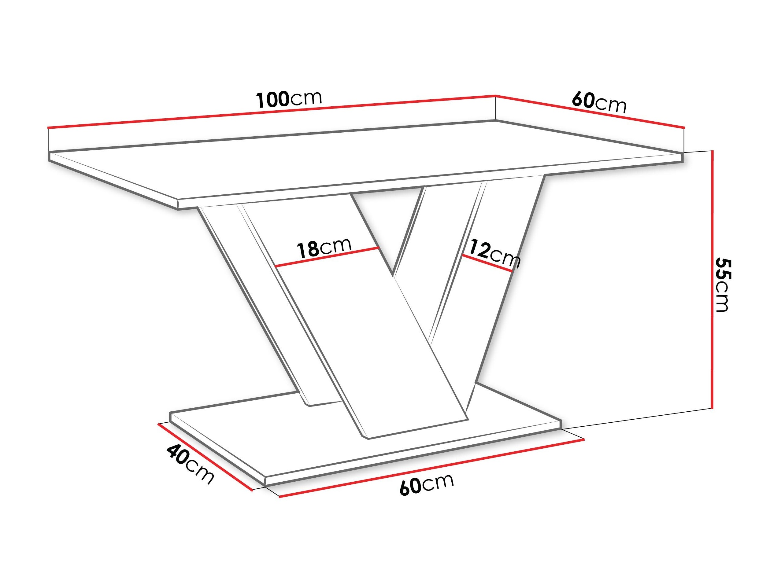 Mesa de centro Goodyear 142 (Blanco brillante + Hormigón)