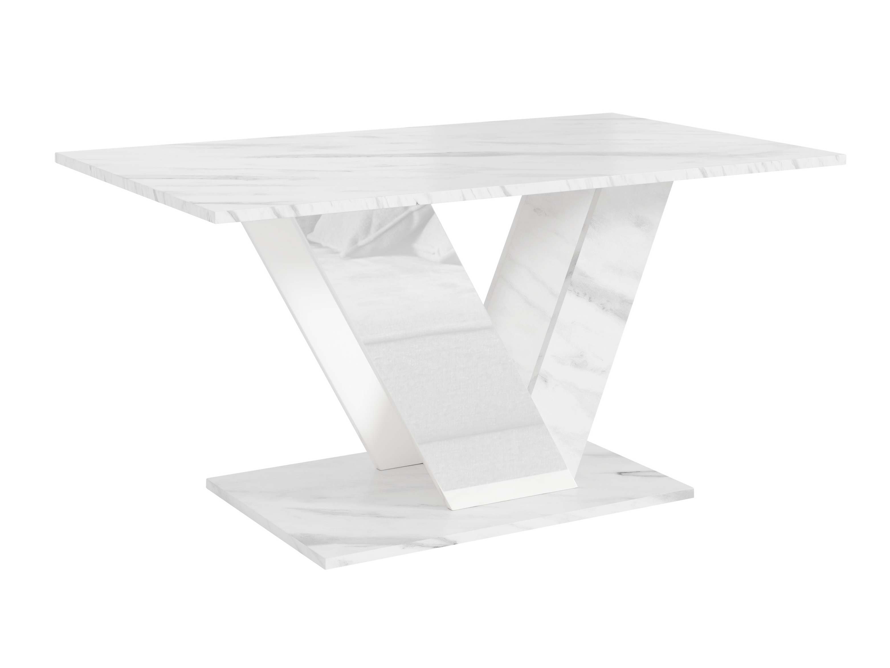 Mesa de centro Goodyear 142 (Mármol blanco + Blanco brillante)