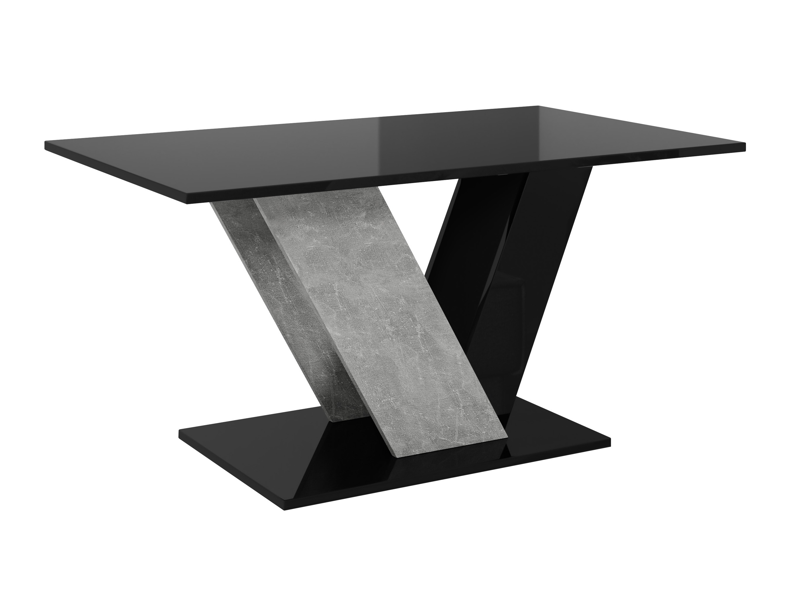 Mesa de centro Goodyear 142 (Negro brillante + Hormigón)