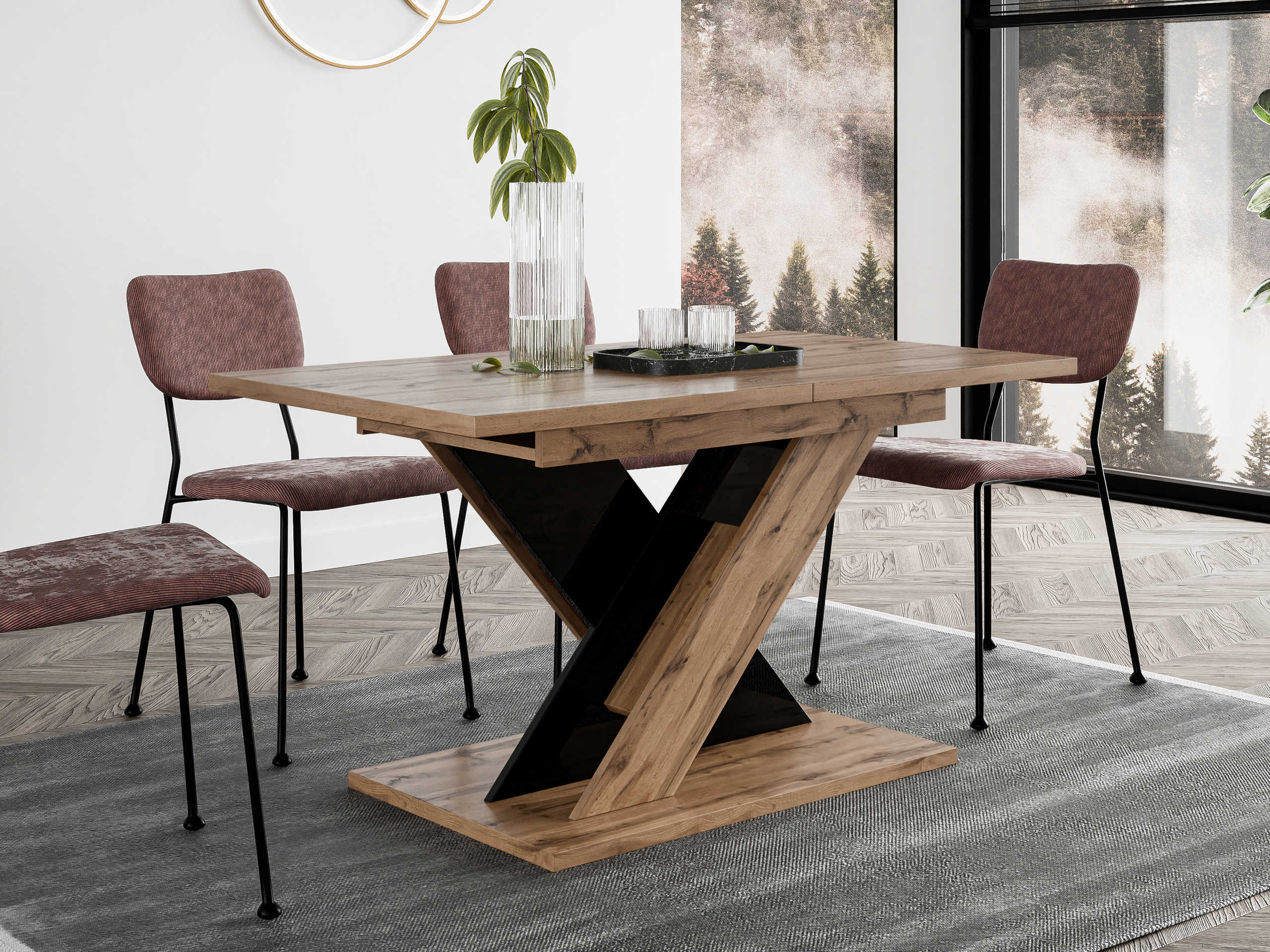 Mesa Goodyear 141 (Roble wotan + Negro brillante)