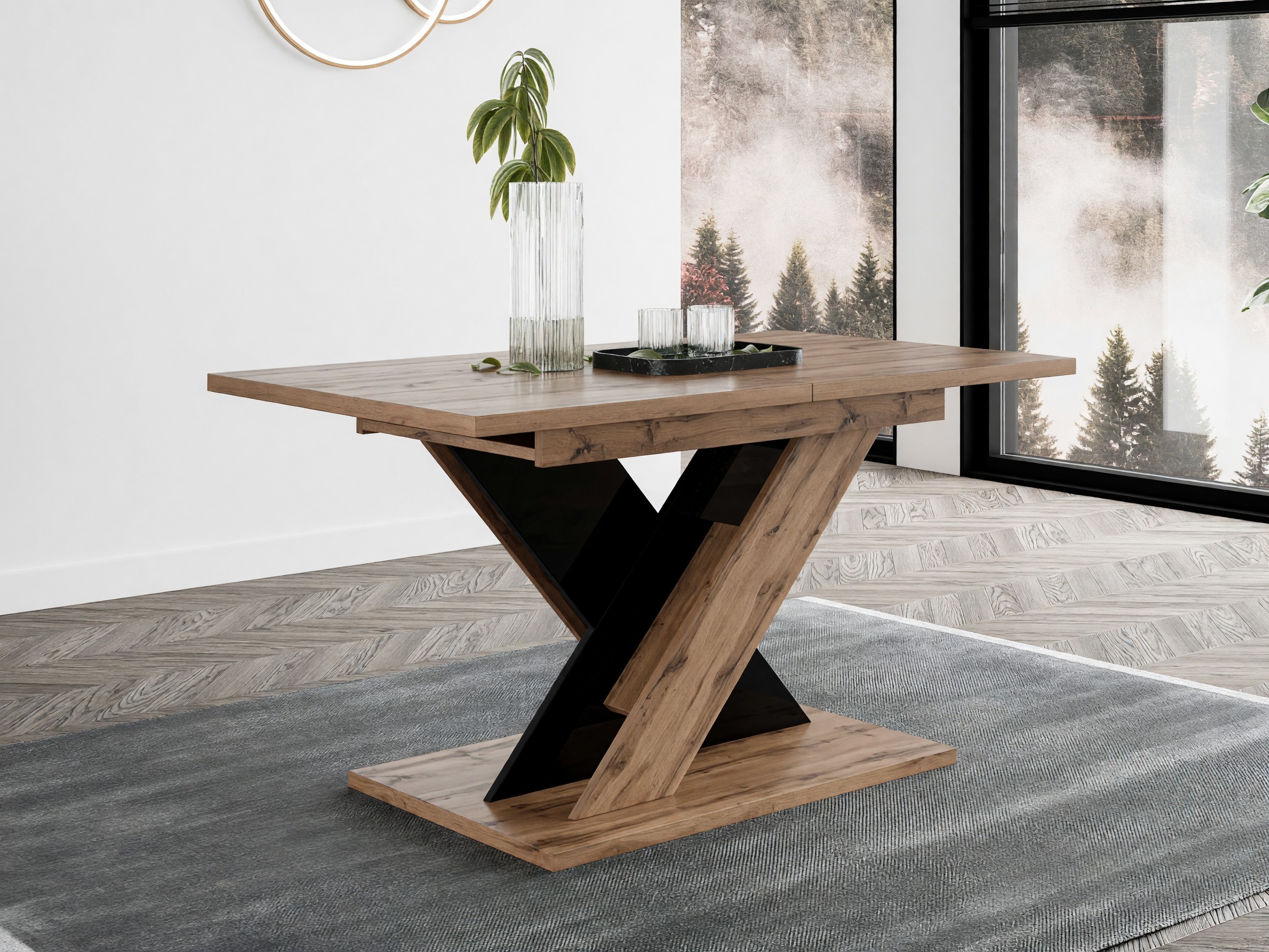 Mesa Goodyear 141 (Roble wotan + Negro brillante)