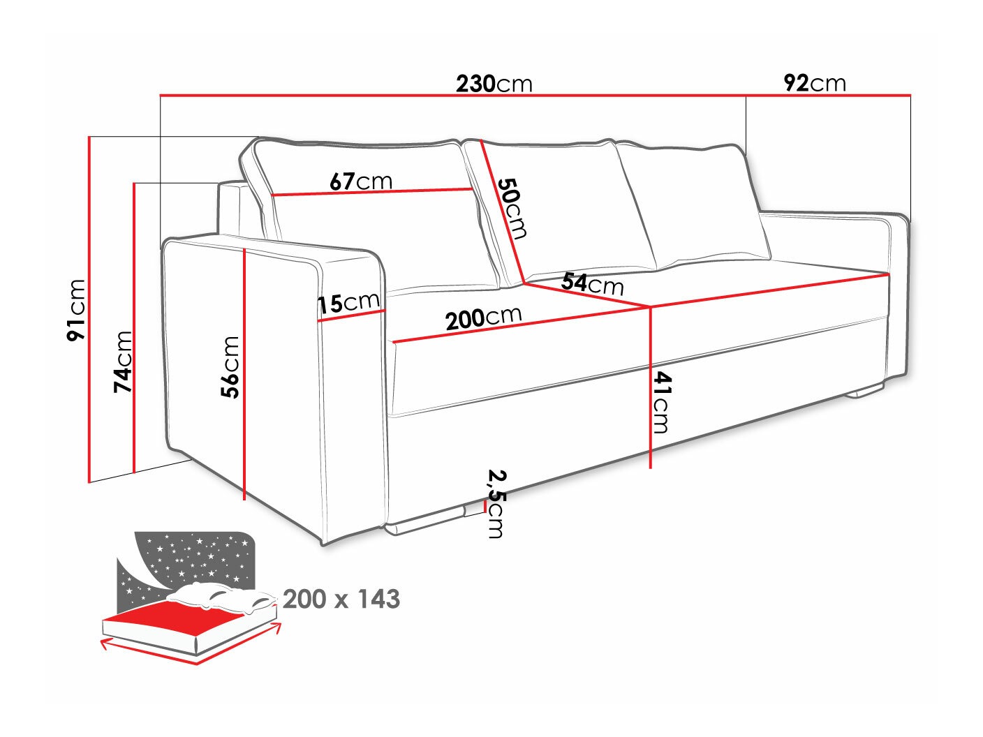 Sofá cama SP7194