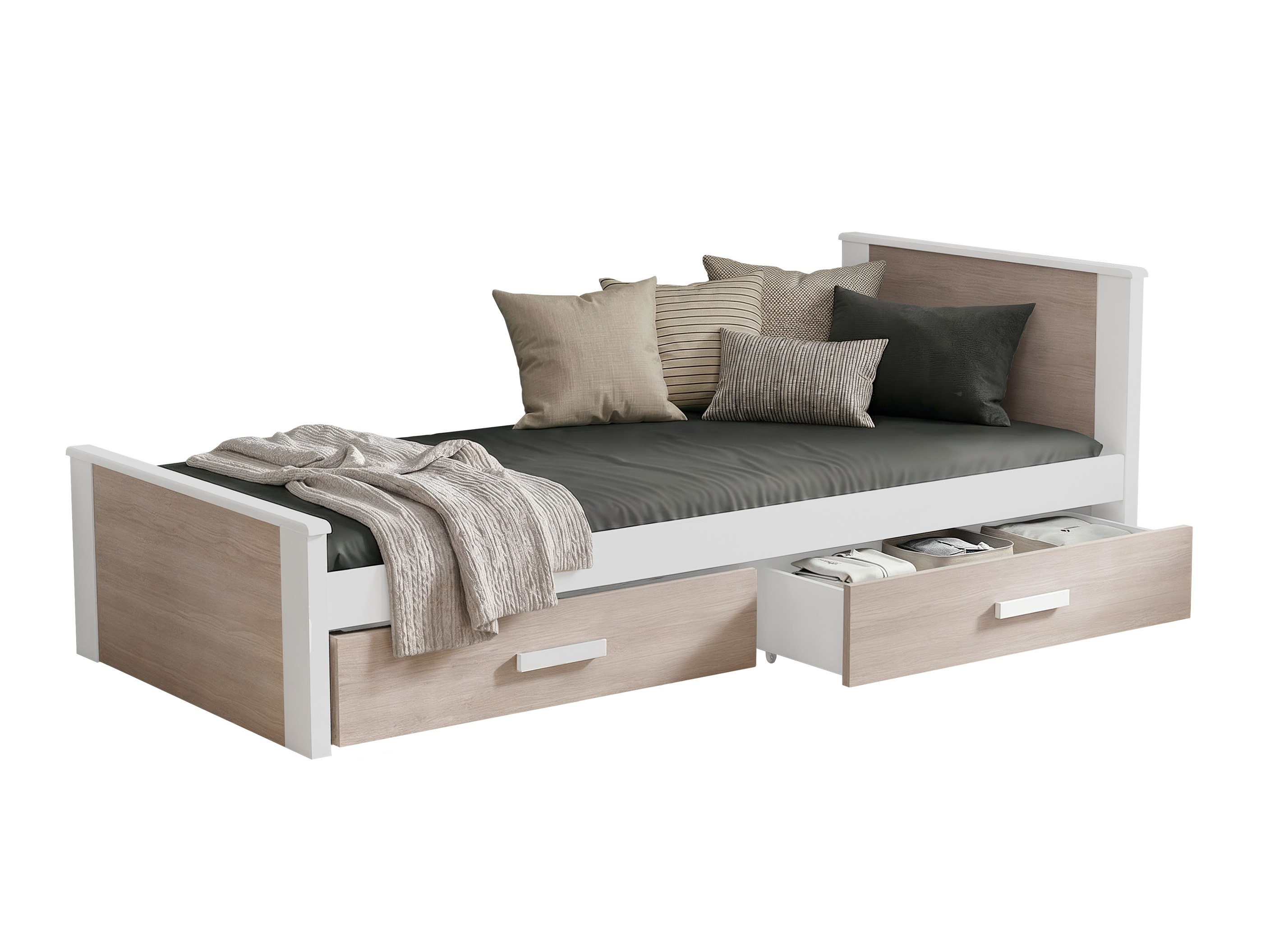 Cama Henderson 115 (Blanco + Roble Sonoma)