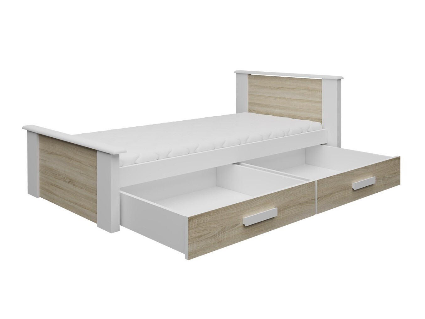 Cama Henderson 115 (Blanco + Roble Sonoma)