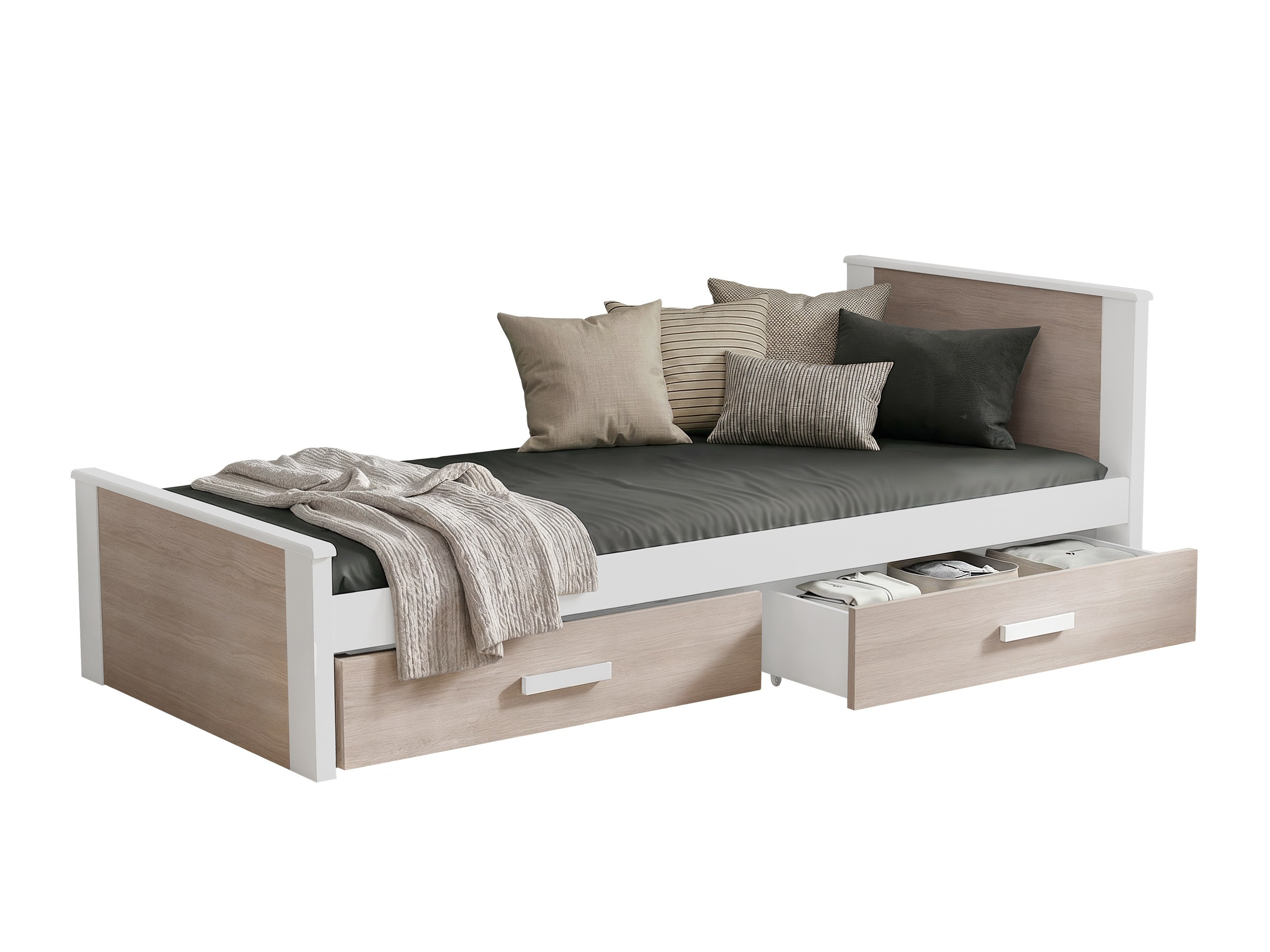 Cama Henderson 116 (Blanco + Roble Sonoma)