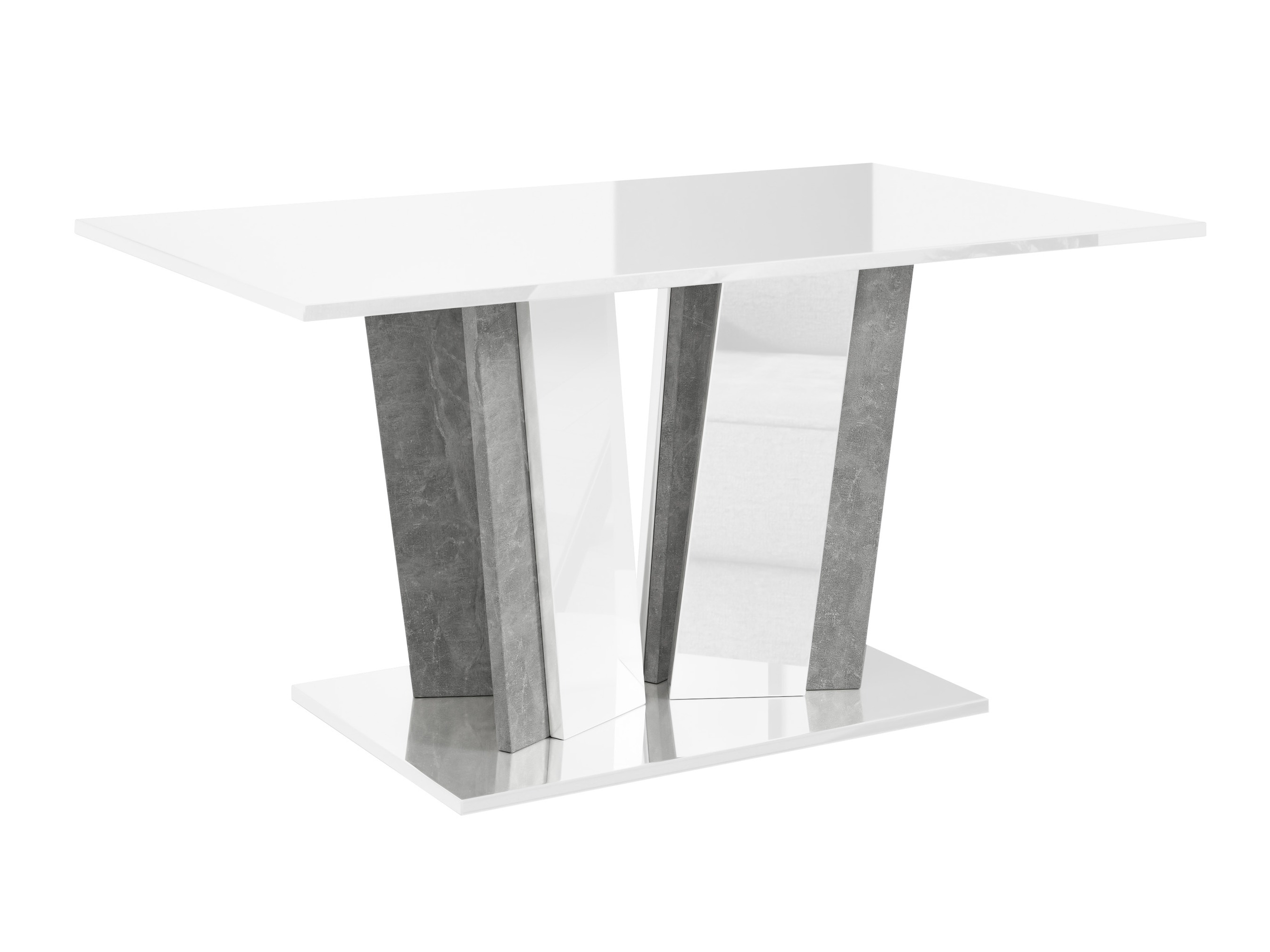 Mesa de centro Goodyear 143 (Blanco brillante + Hormigón)