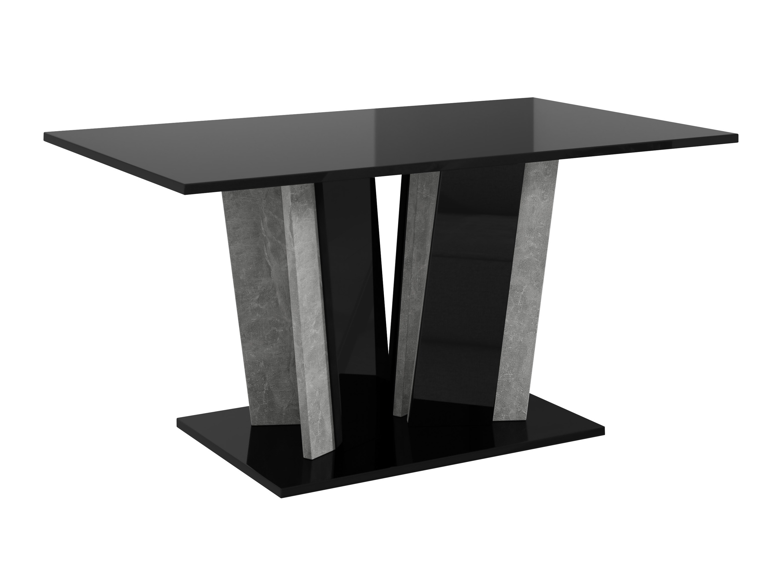 Mesa de centro Goodyear 143 (Negro brillante + Hormigón)