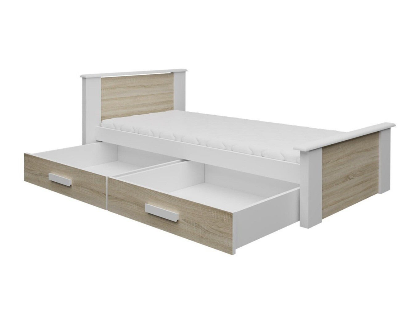 Cama Henderson 116 (Blanco + Roble Sonoma)