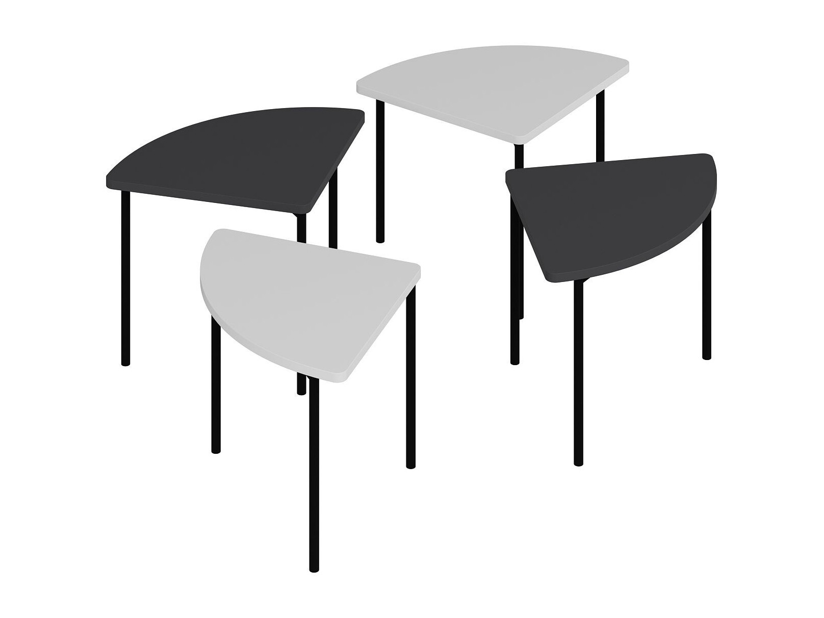 Conjunto mesa de centro Kailua 2836 (Blanco + Antracita)