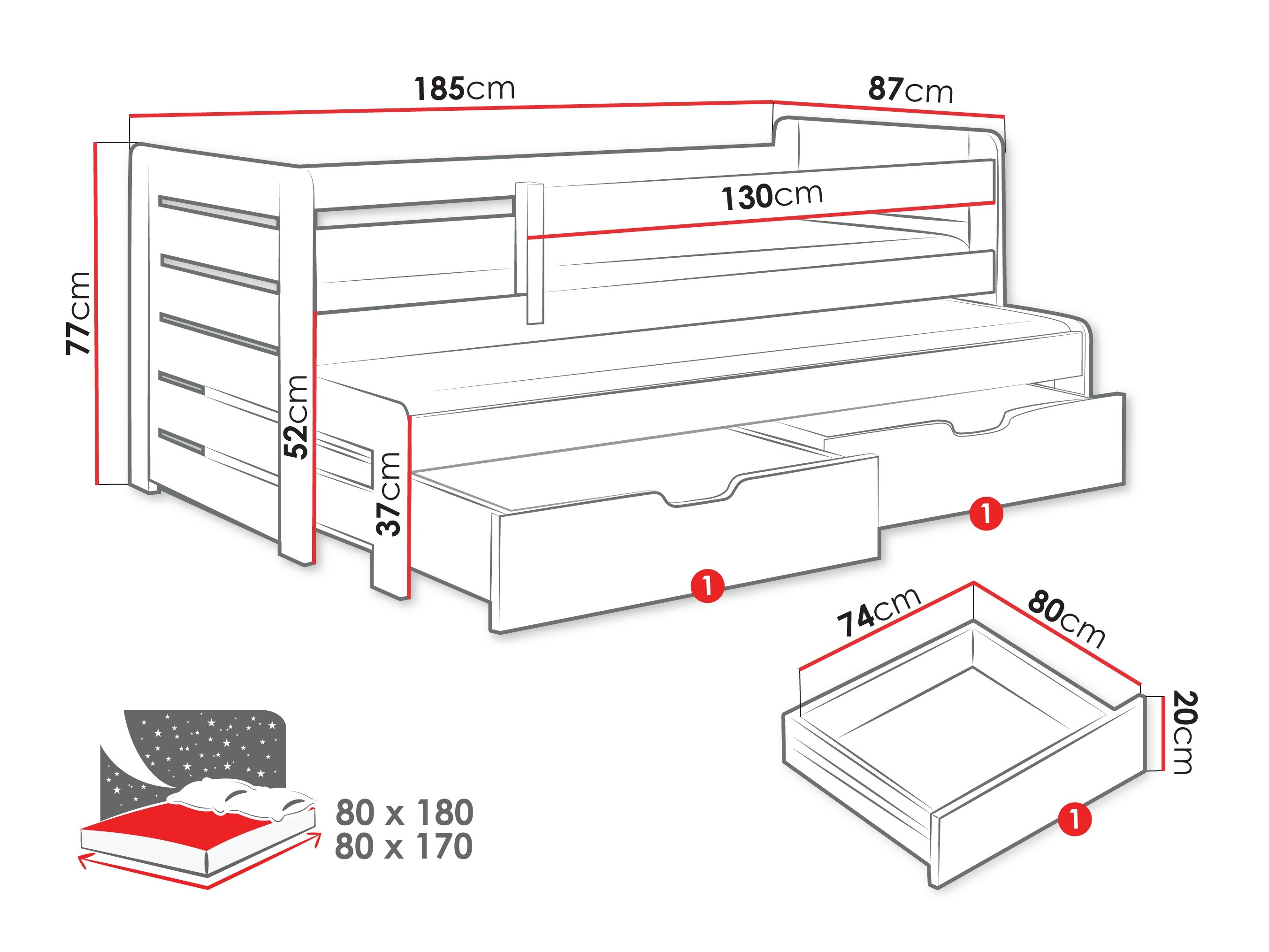 Cama Henderson 127 (Blanco)
