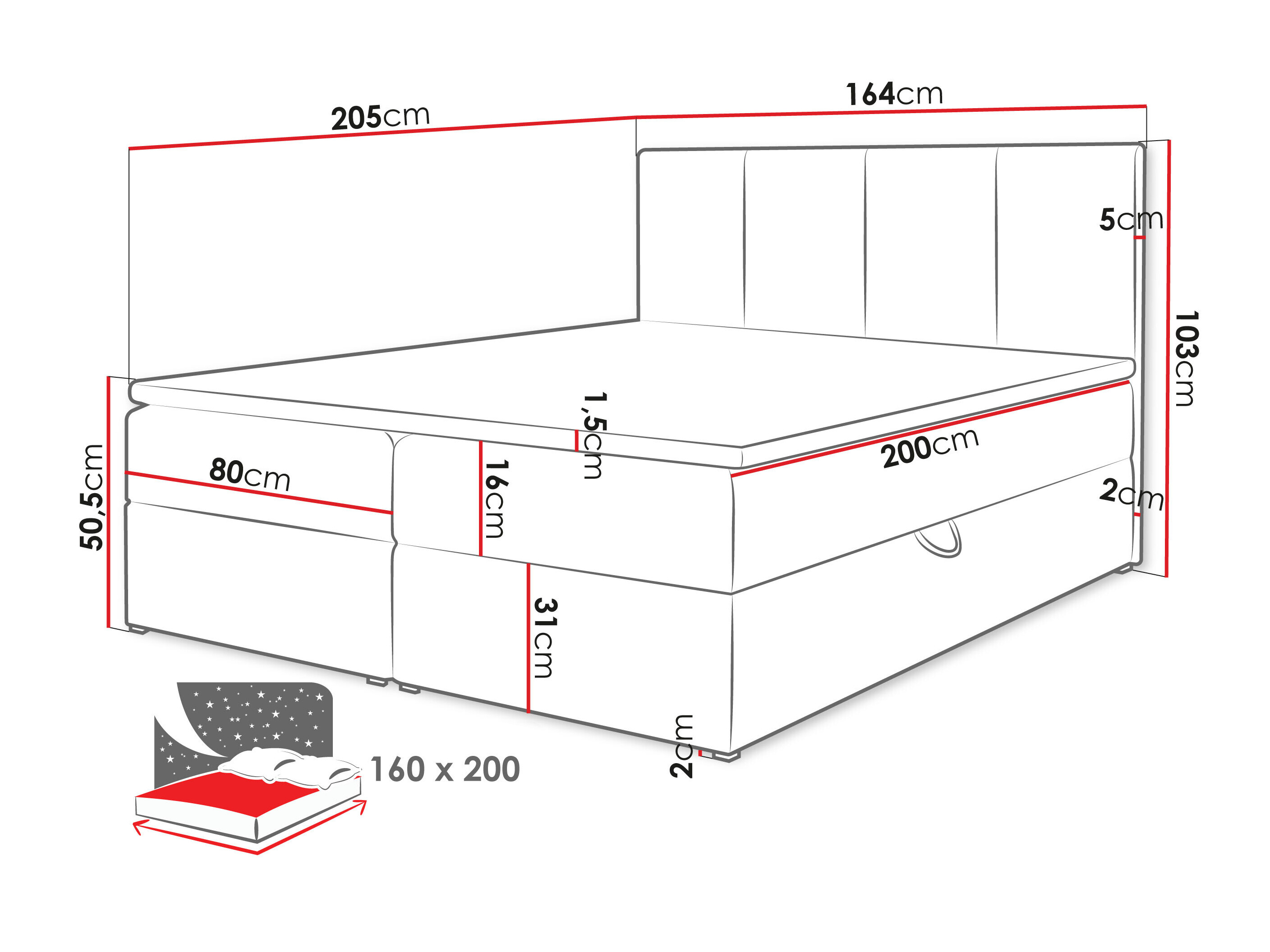 Cama continental Oppidum (Polo 894)