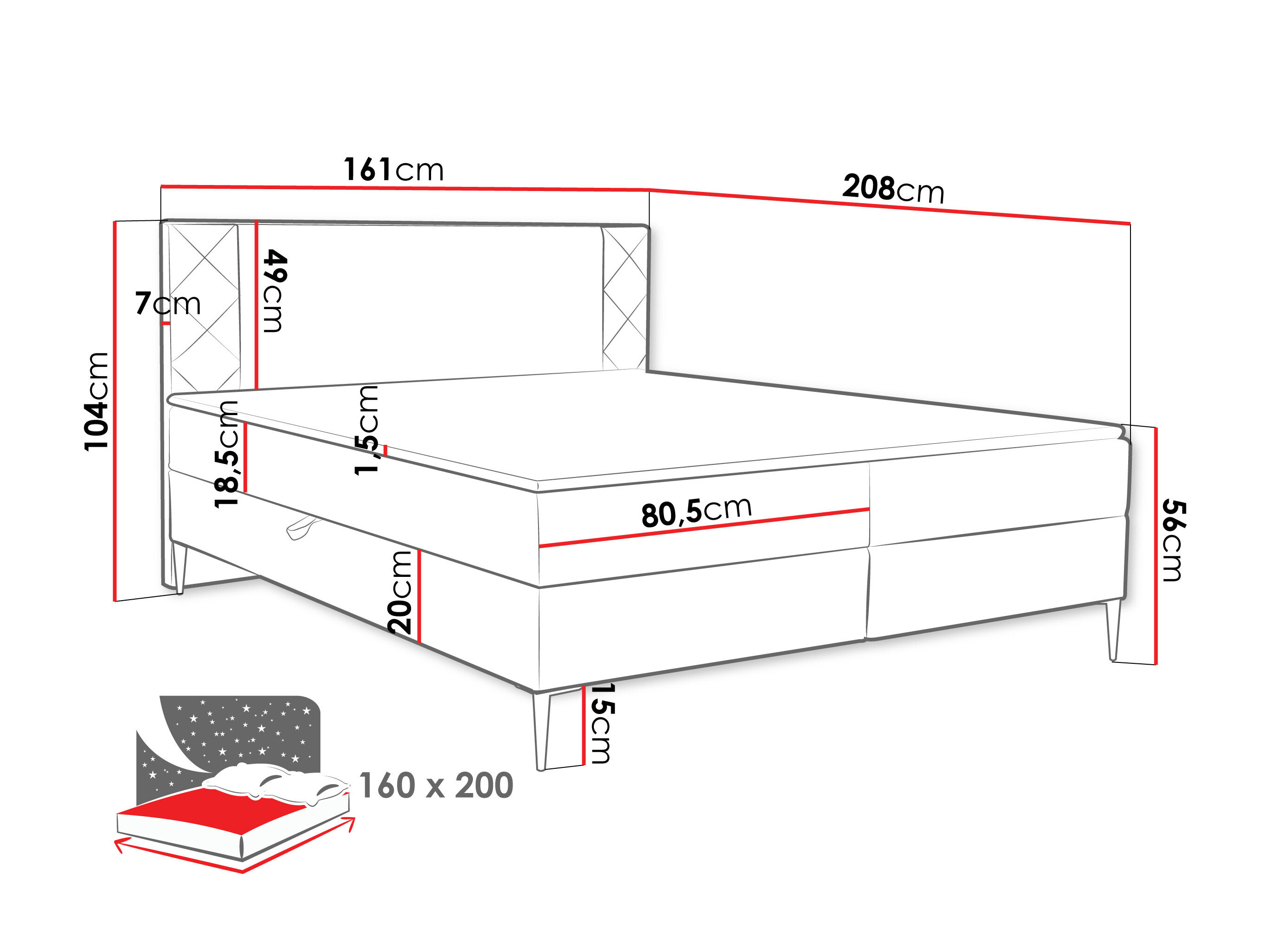 Cama continental Providence 200 (Polo 897)