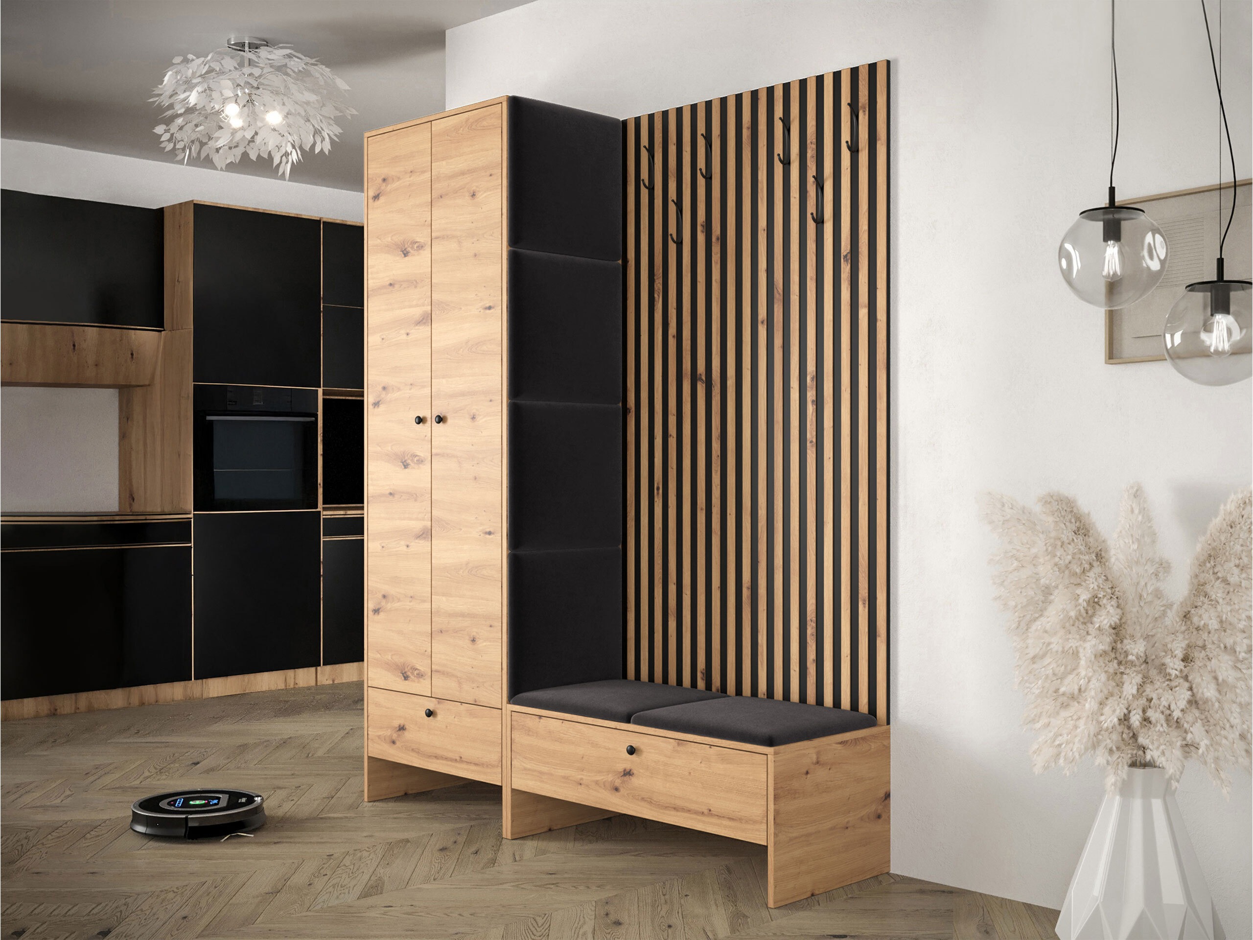 Conjunto para recibidor Donio III (Roble Artisan + Polo 897)
