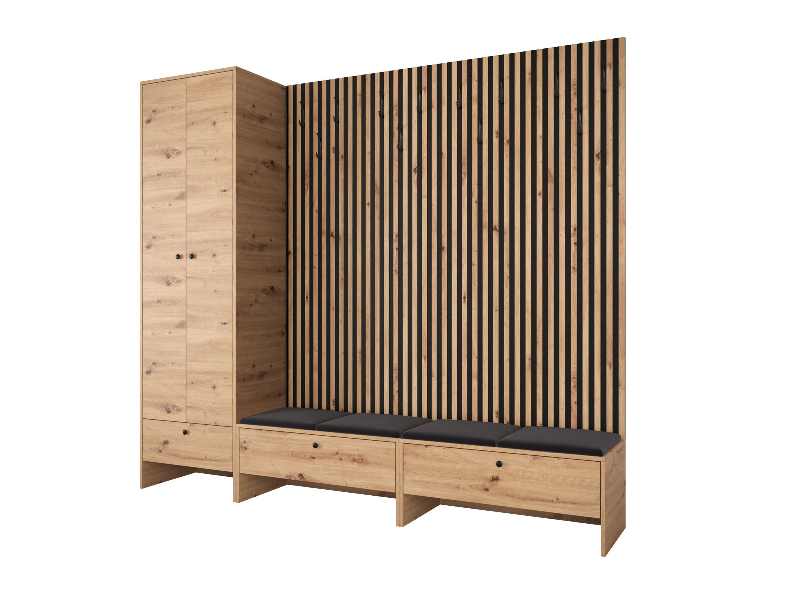 Conjunto para recibidor Donio VI (Roble Artisan + Polo 897)