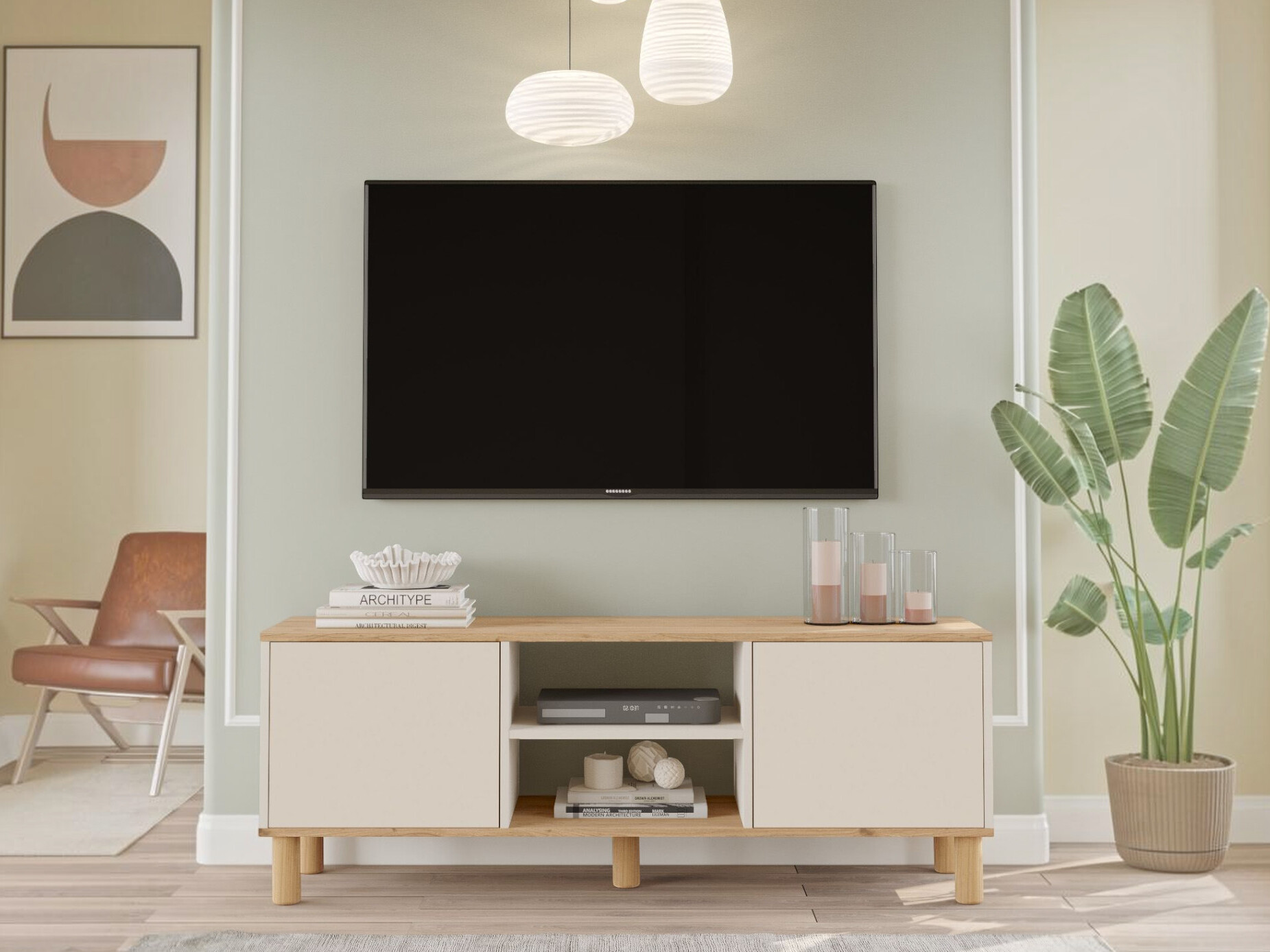 Mueble TV Kailua 2841 (Roble + Cachemira)