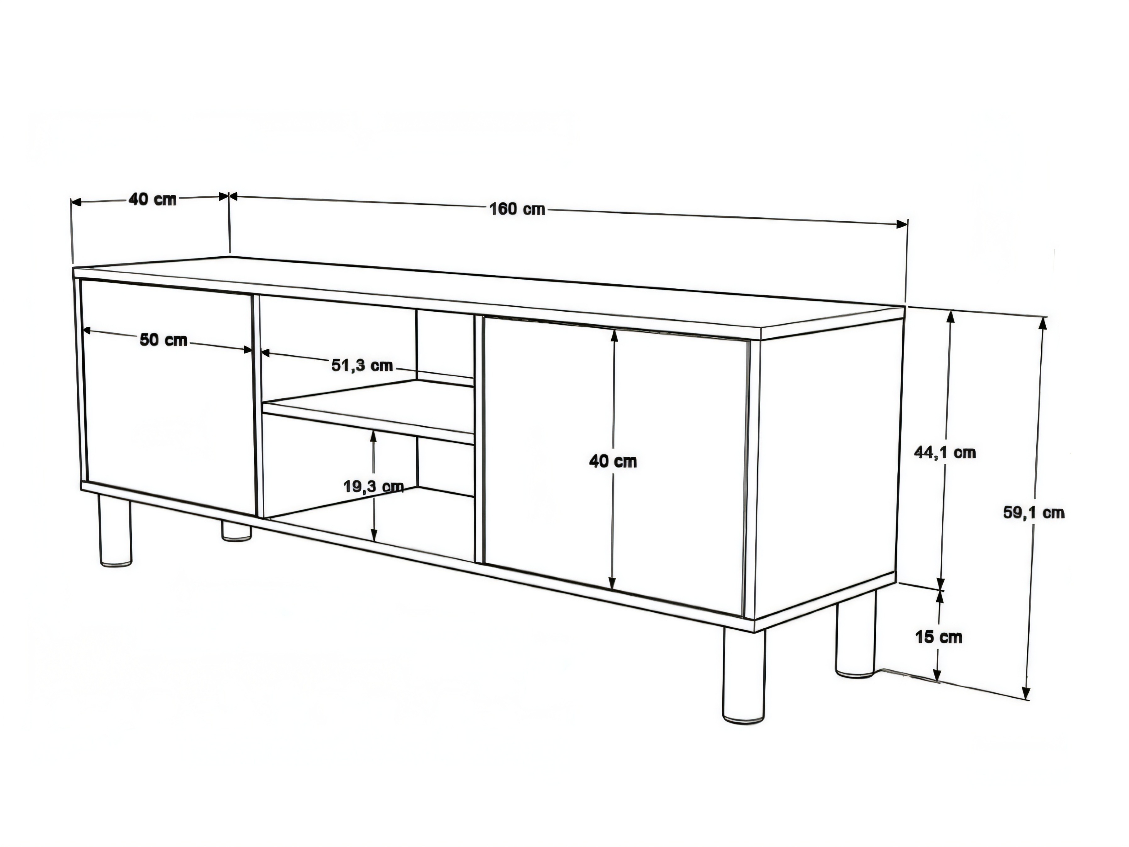 Mueble TV Kailua 2841 (Roble + Cachemira)