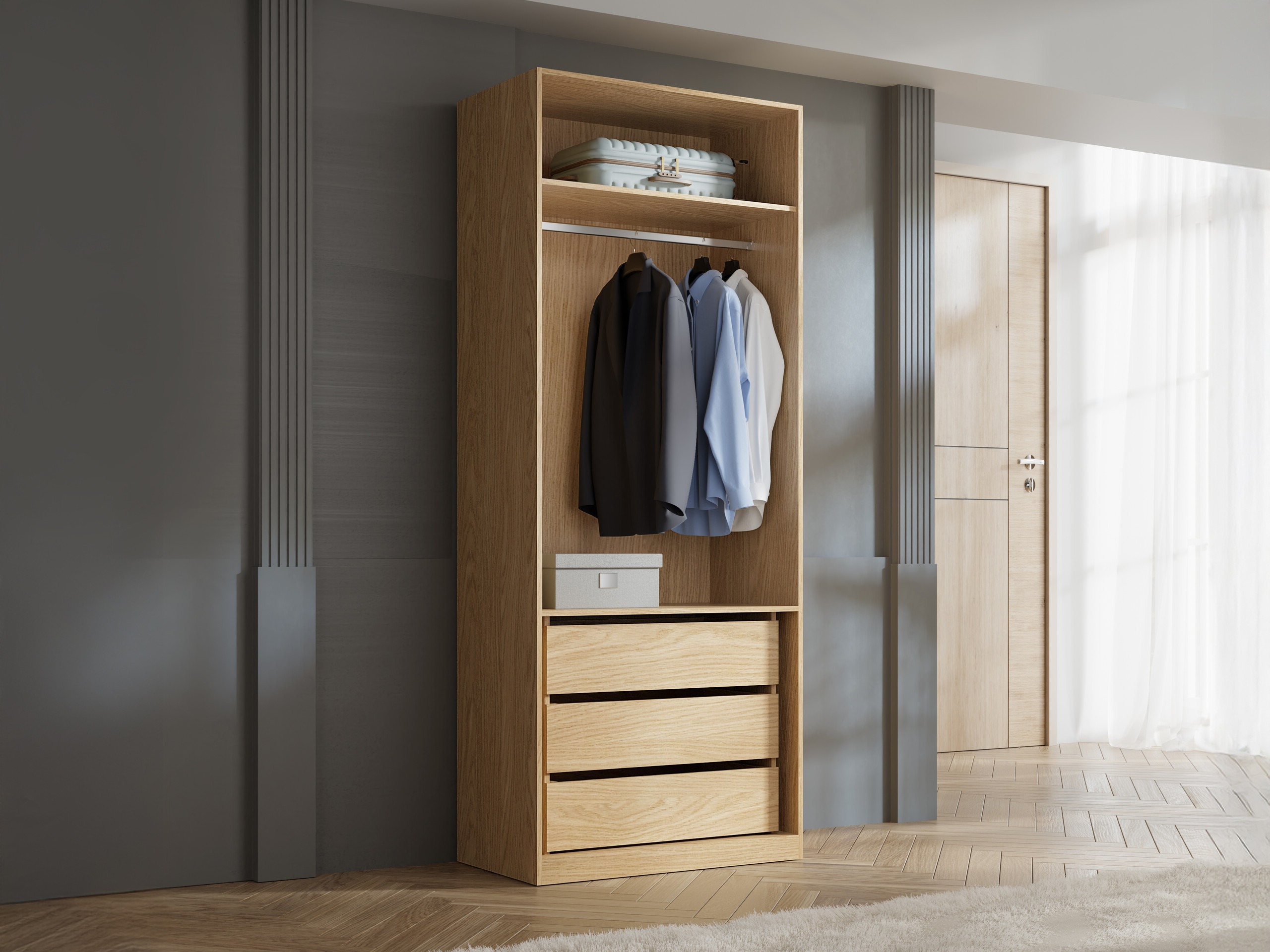 Armario Toledo 145 (Roble + Beige)