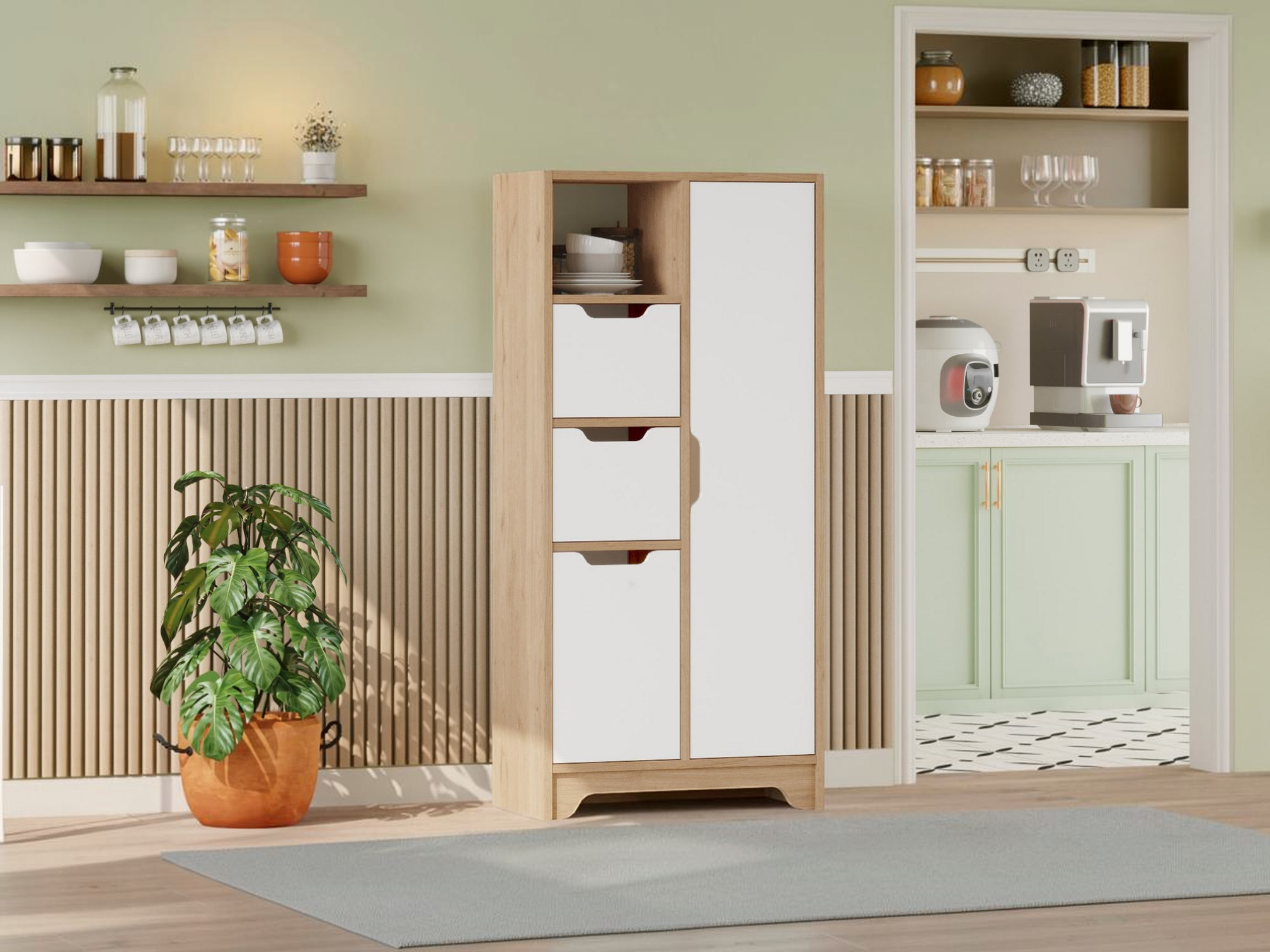 Estantería Kailua 2844 (Roble + Blanco)