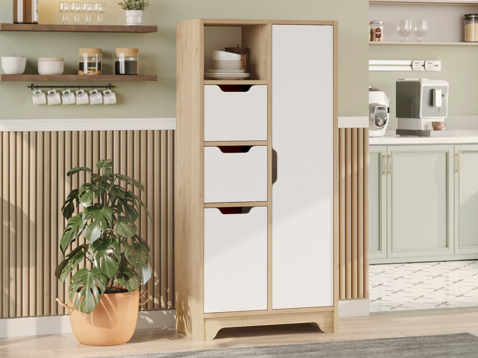 Estantería Kailua 2844 (Roble + Blanco)
