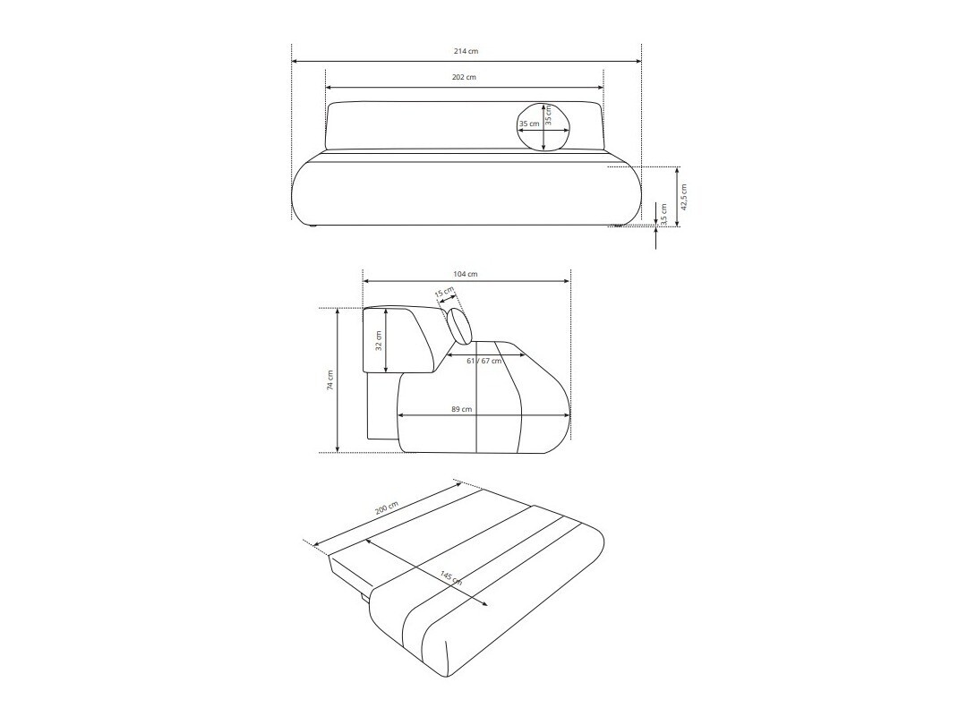 Sofá cama Kingston 211 (Wilma 02)