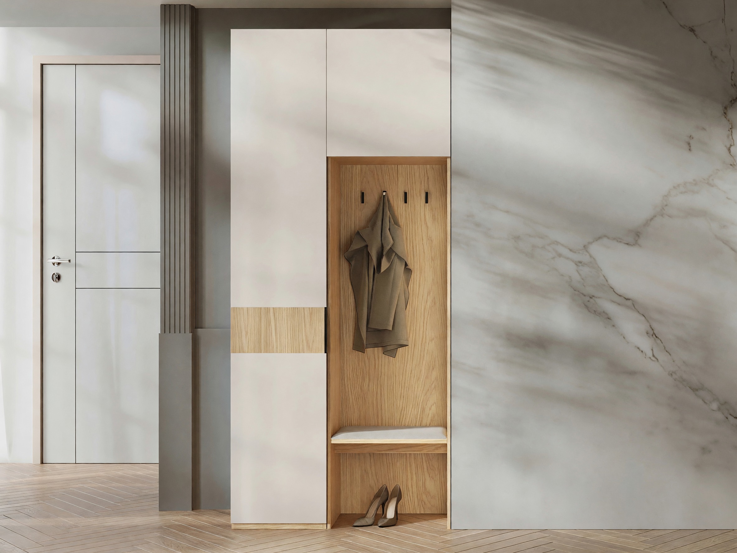 Conjunto para recibidor Toledo 148 (Roble + Beige)