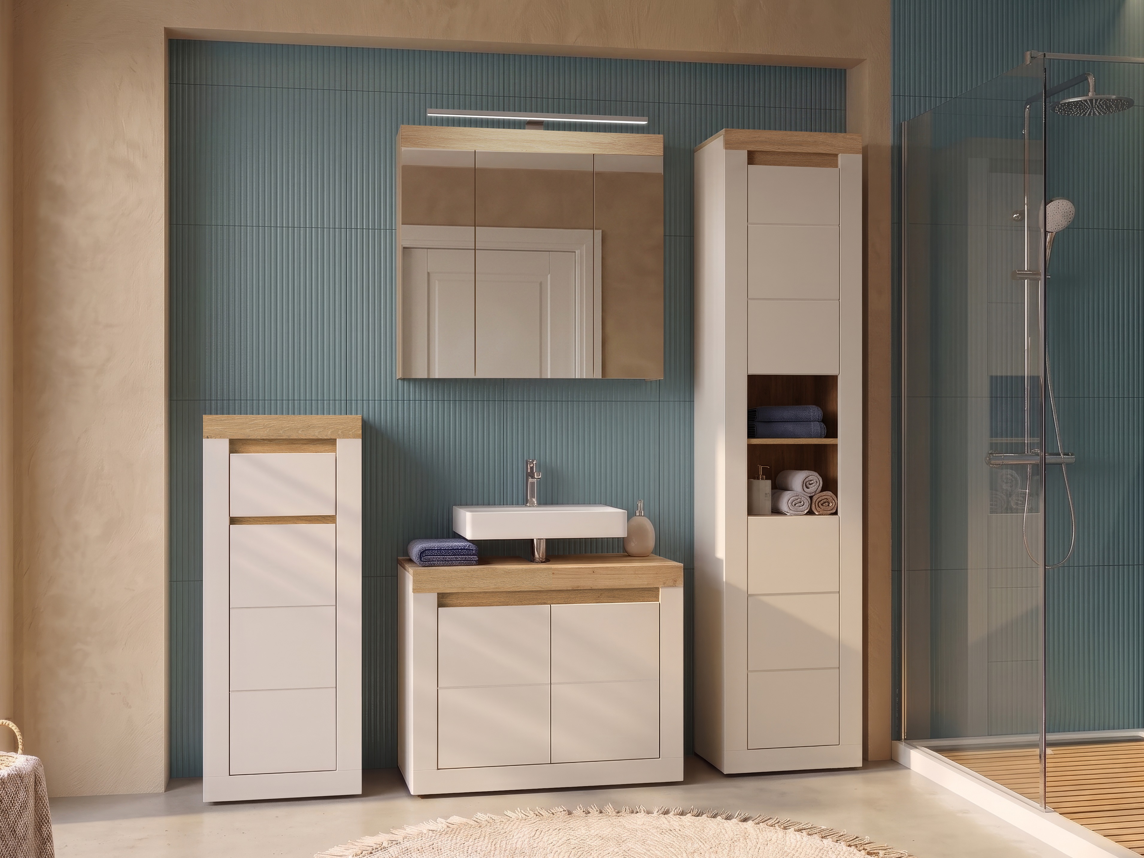 Mueble para baño con espejo Ophtola 122