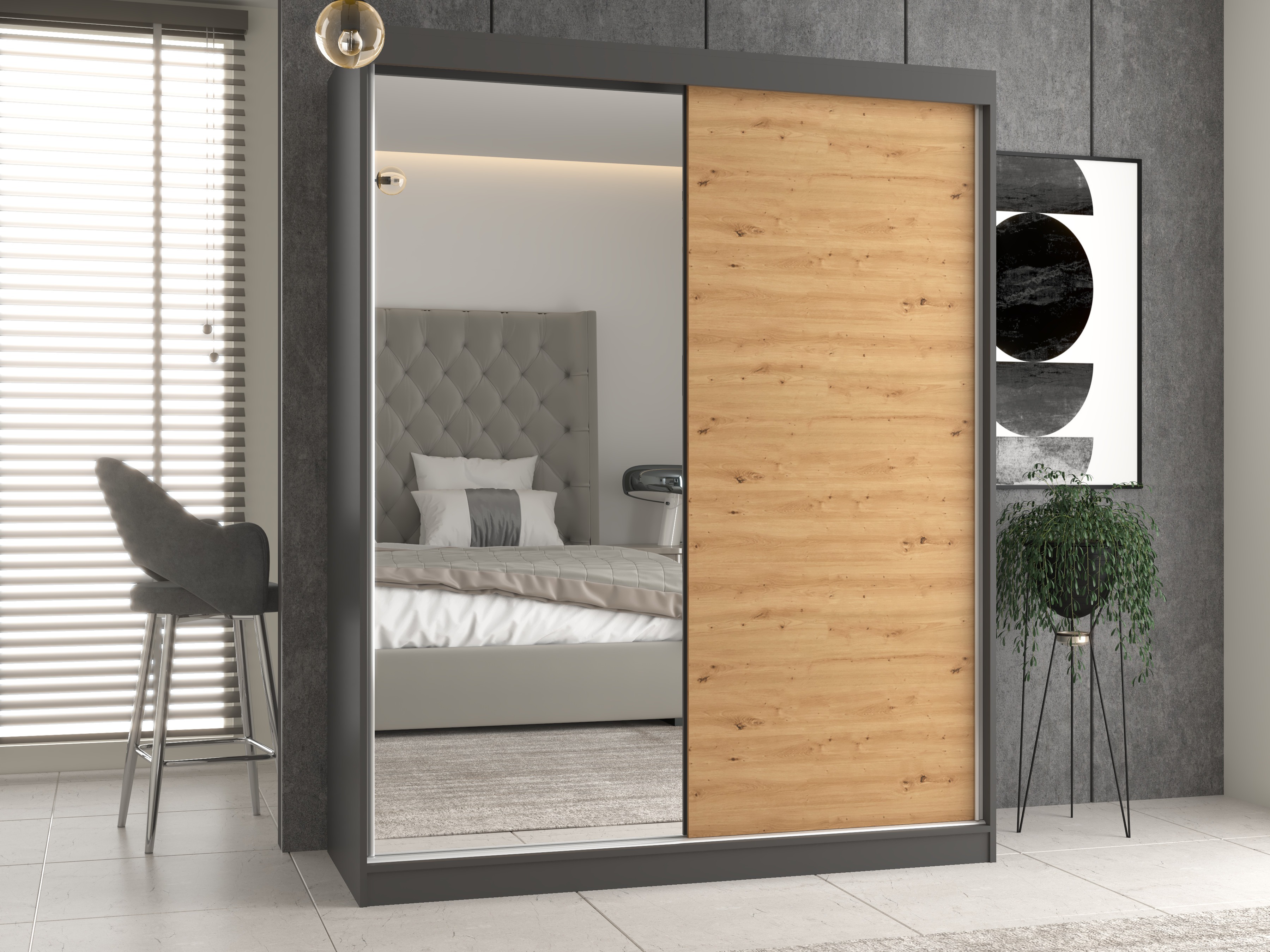 Armario Mandeville 383 (Roble Artisan + Antracita)
