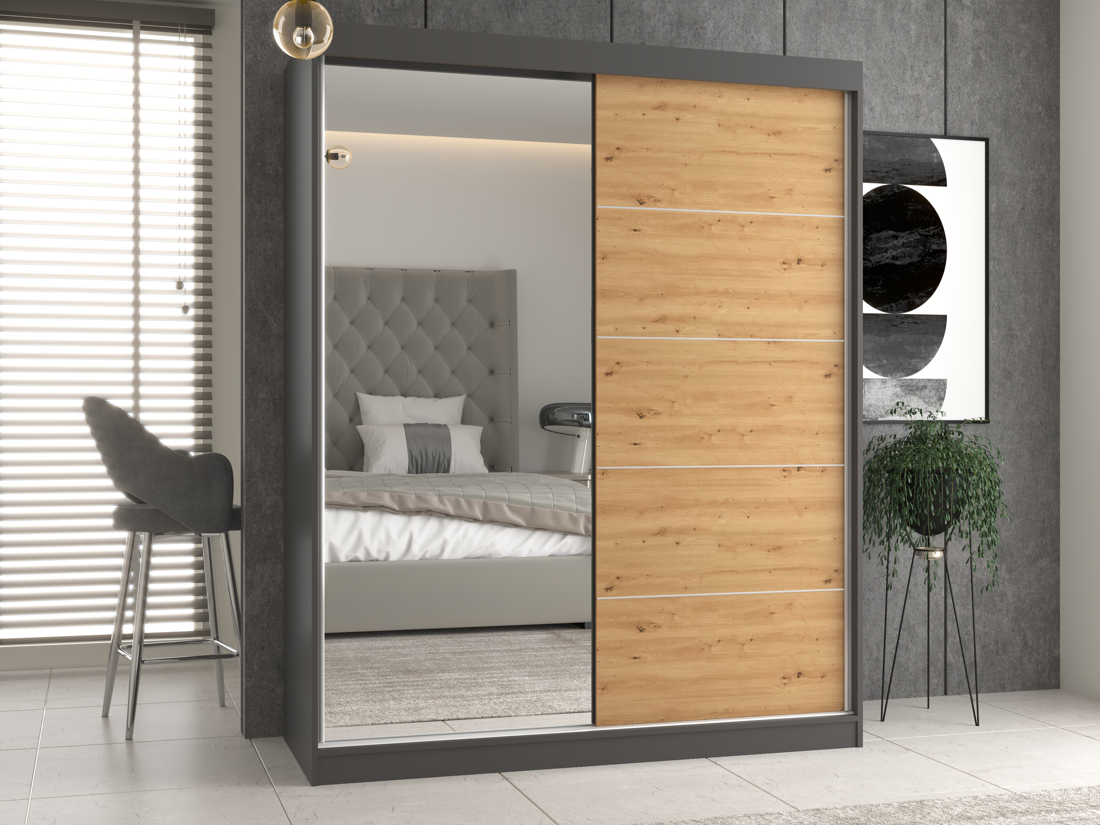 Armario Mandeville 389 (Roble Artisan + Antracita)
