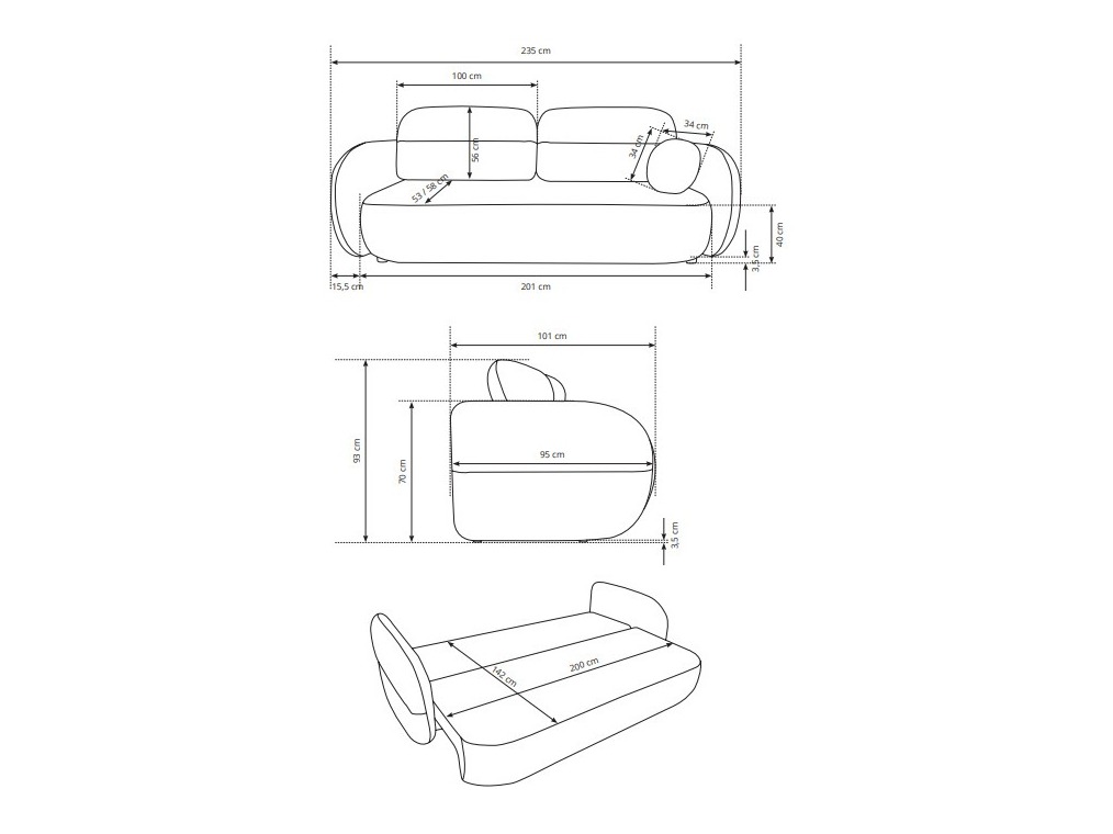 Sofá cama Kingston 215