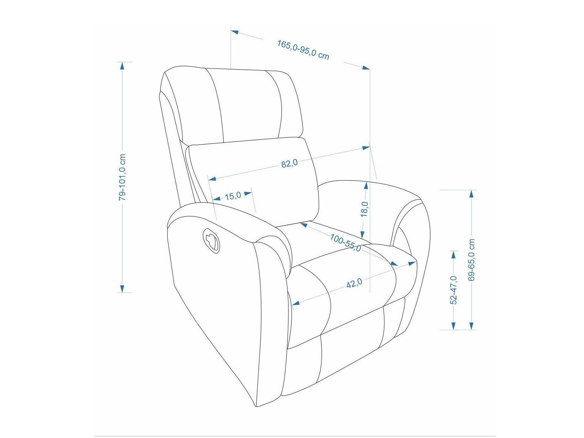 Sillón reclinable Houston 2198 (Beige)