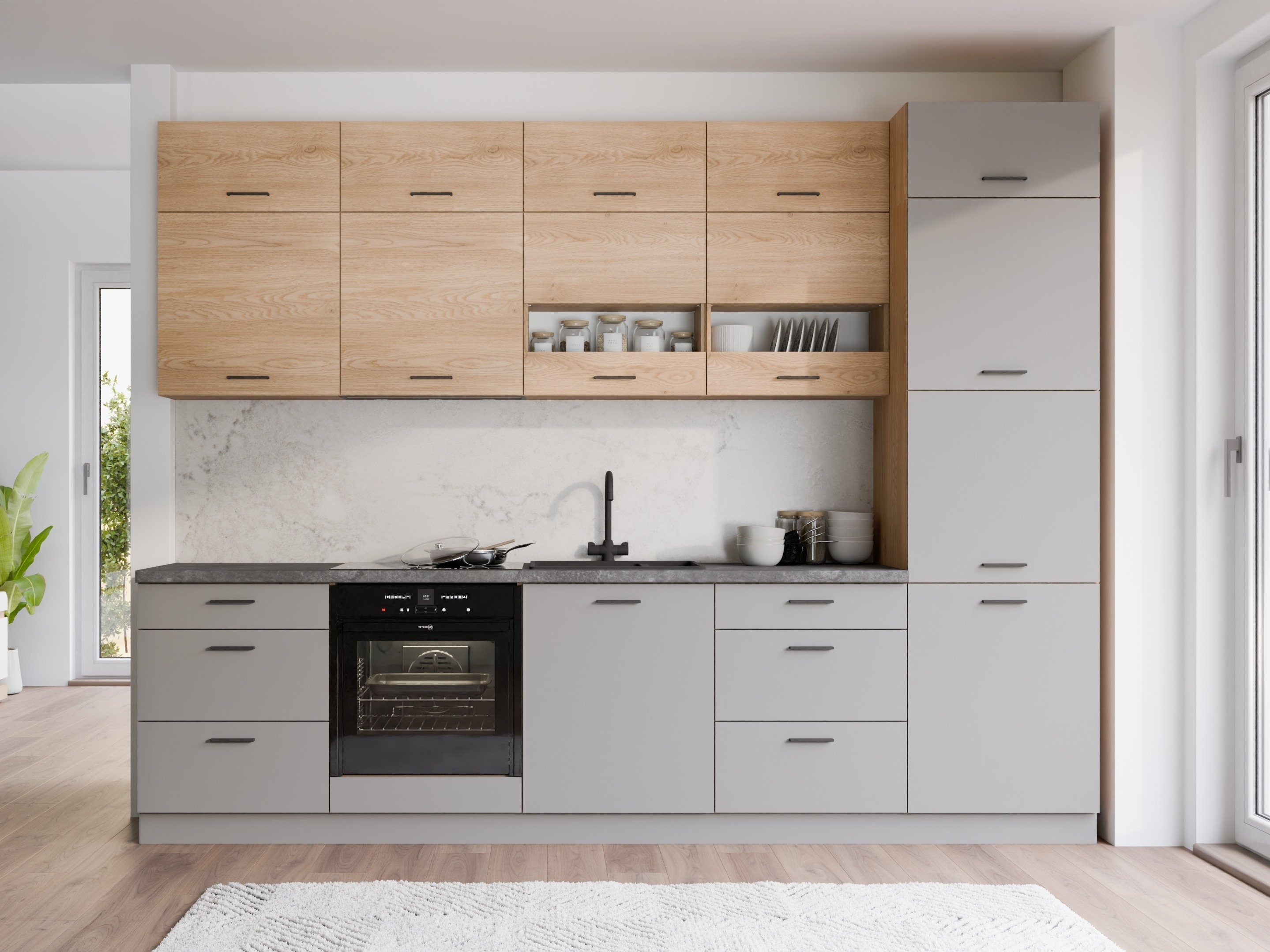 Mueble lavabo modular con puertas Ati Grey Artisan 103