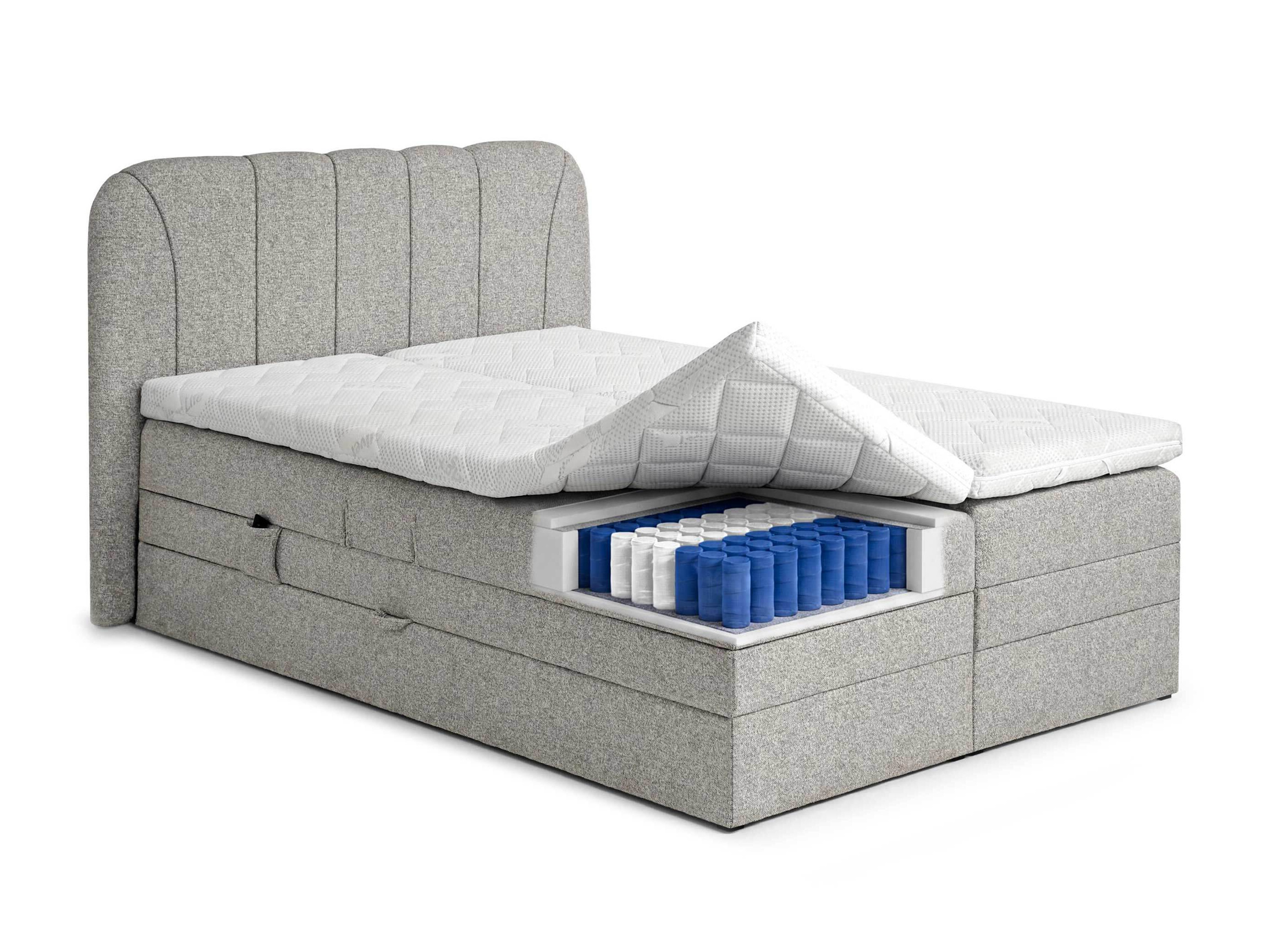 Cama continental Norman 127 (Gris claro)
