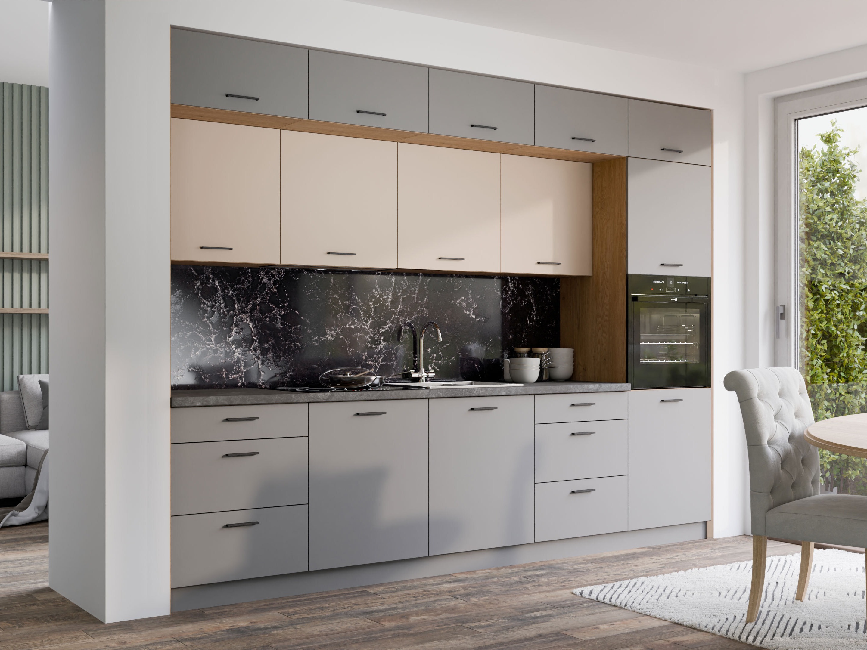 Conjunto de cocina modular Ati Cashmere Grey 100
