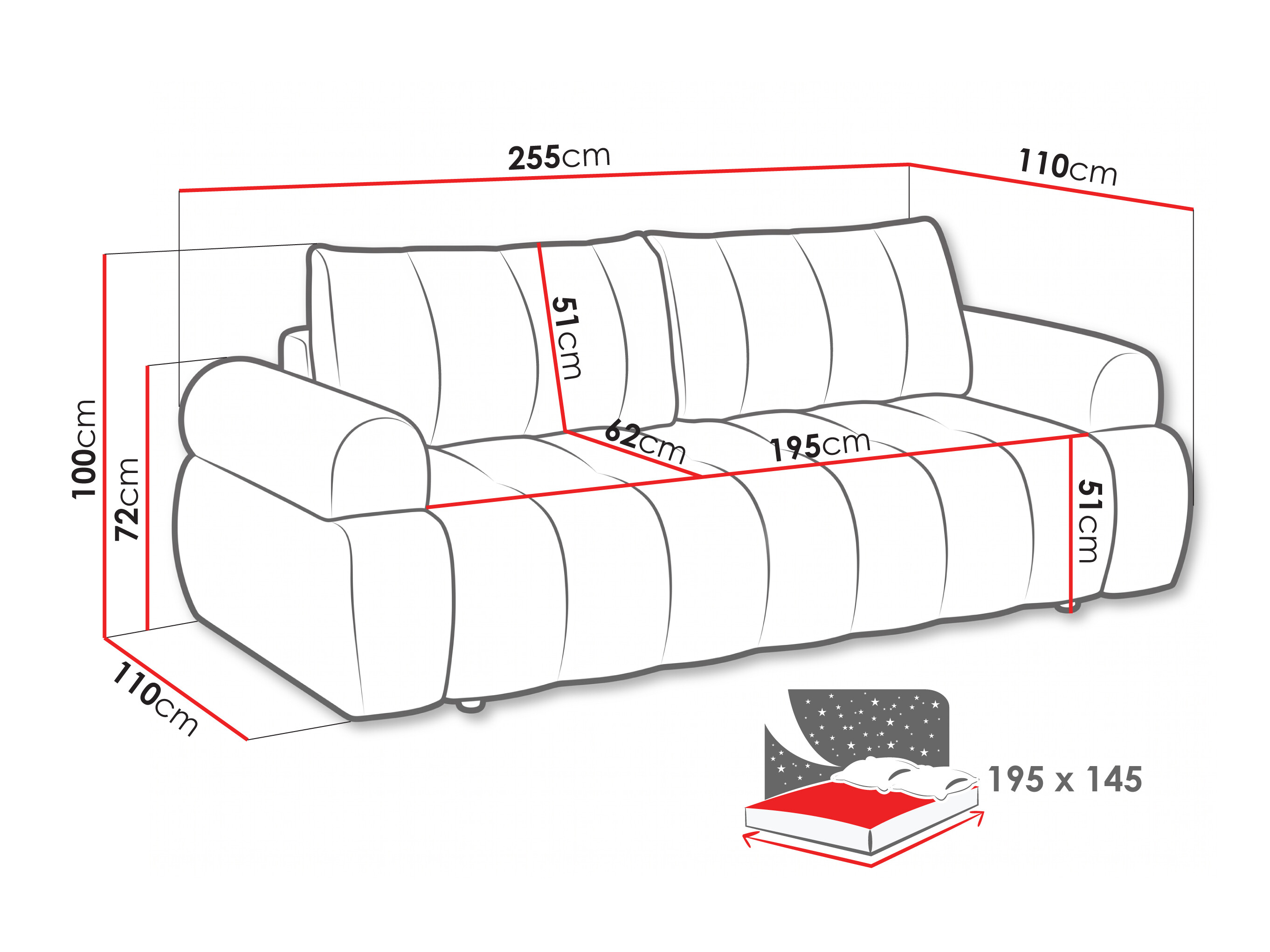 Sofá cama Norman 128 (Kiara 852)