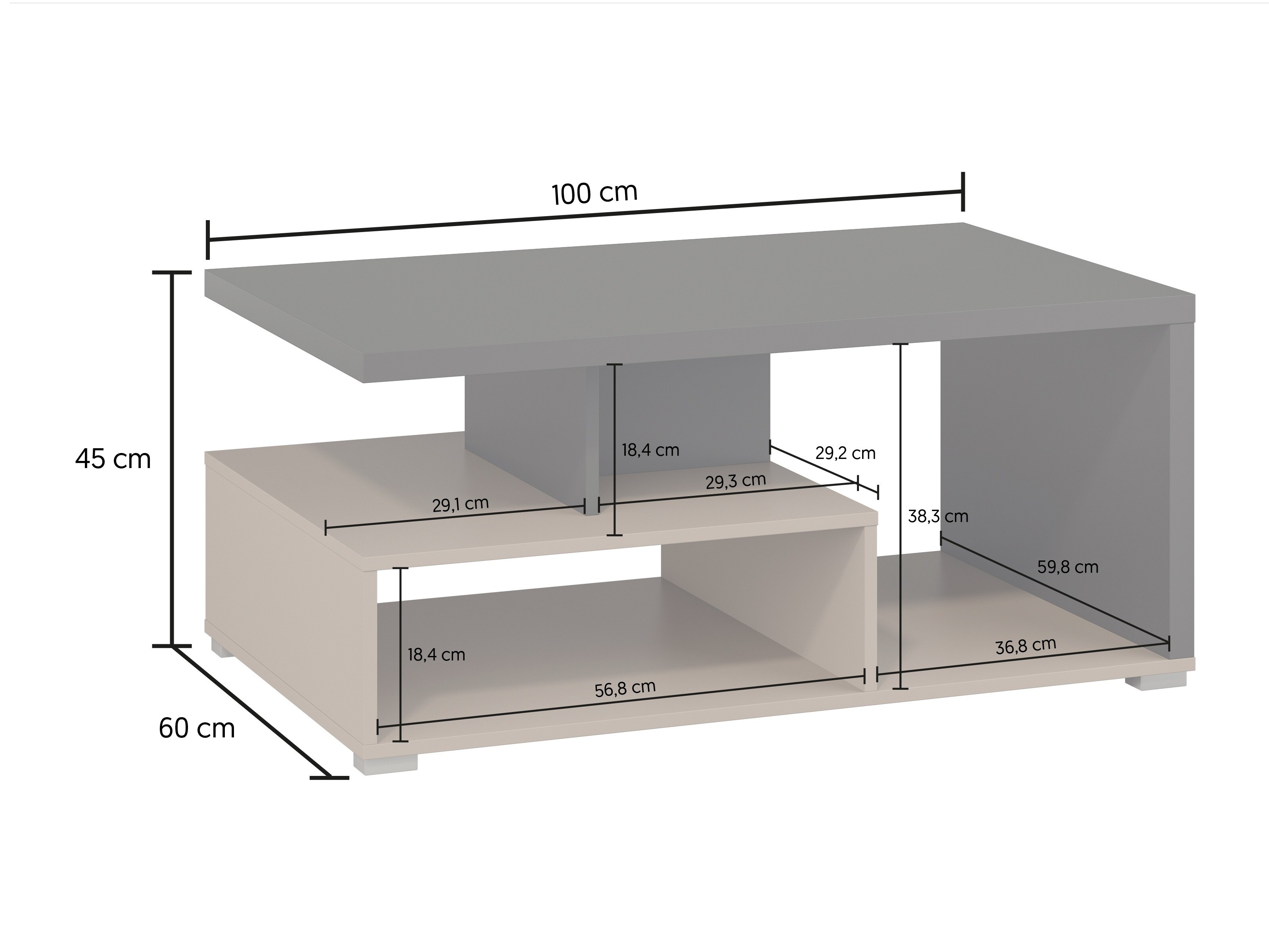 Mesa de centro Virvele 108 (Congo + Antracita)