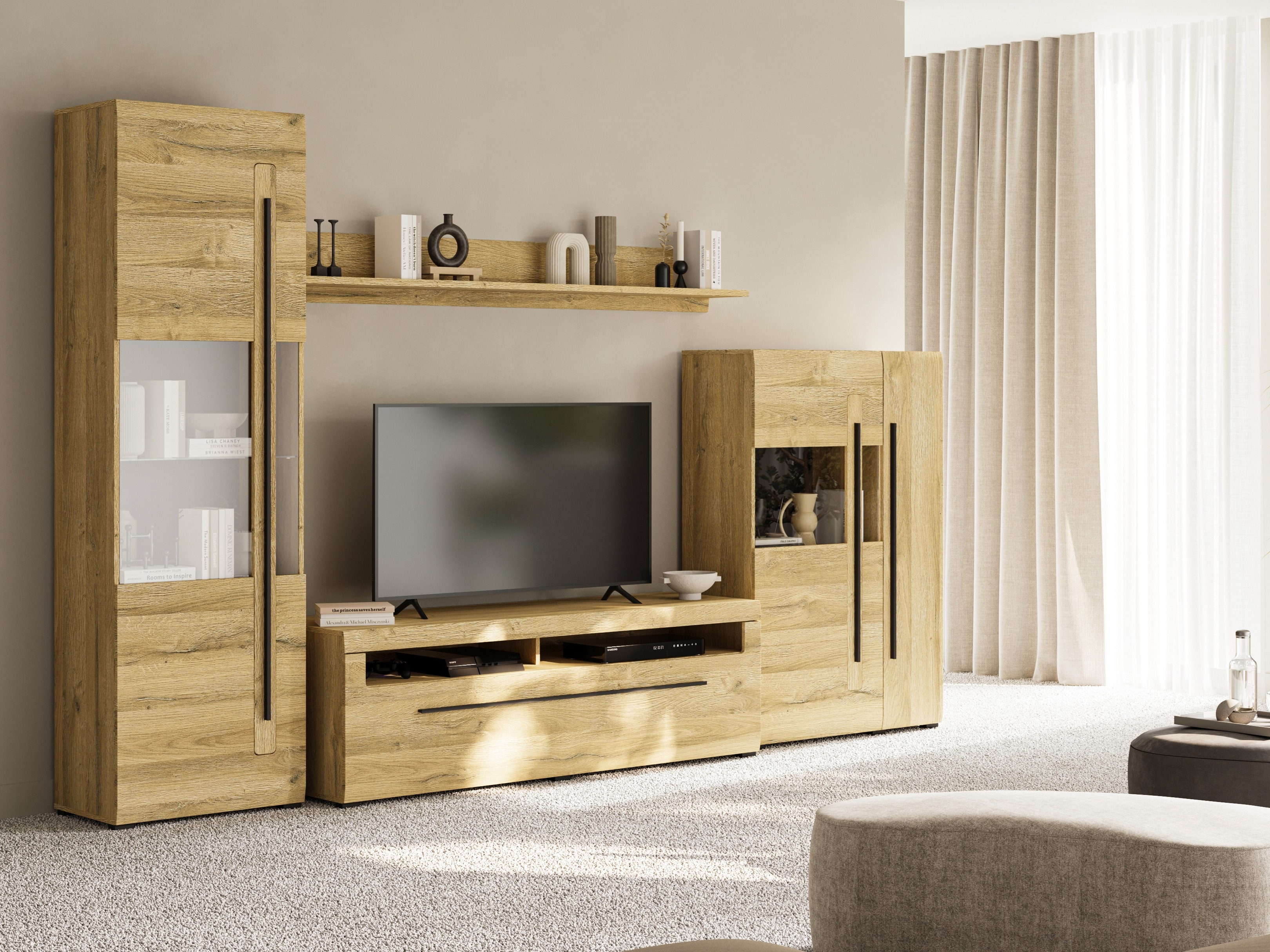 Conjunto de salón Ophsalu 111 (Roble nieto)