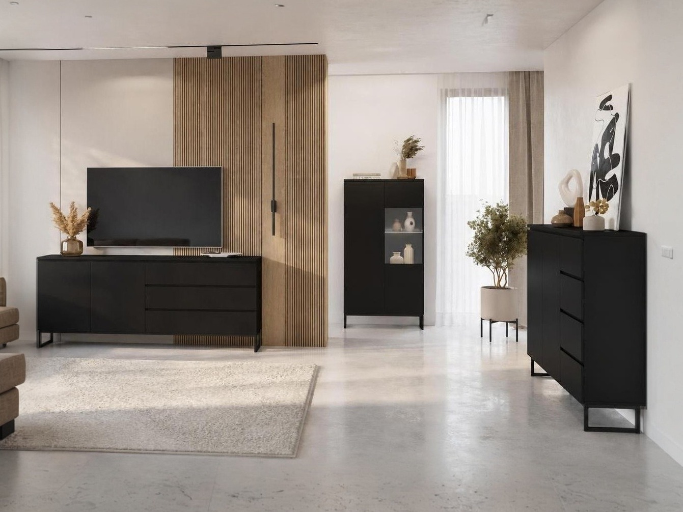 Conjunto de salón Velsora 107 (Negro)